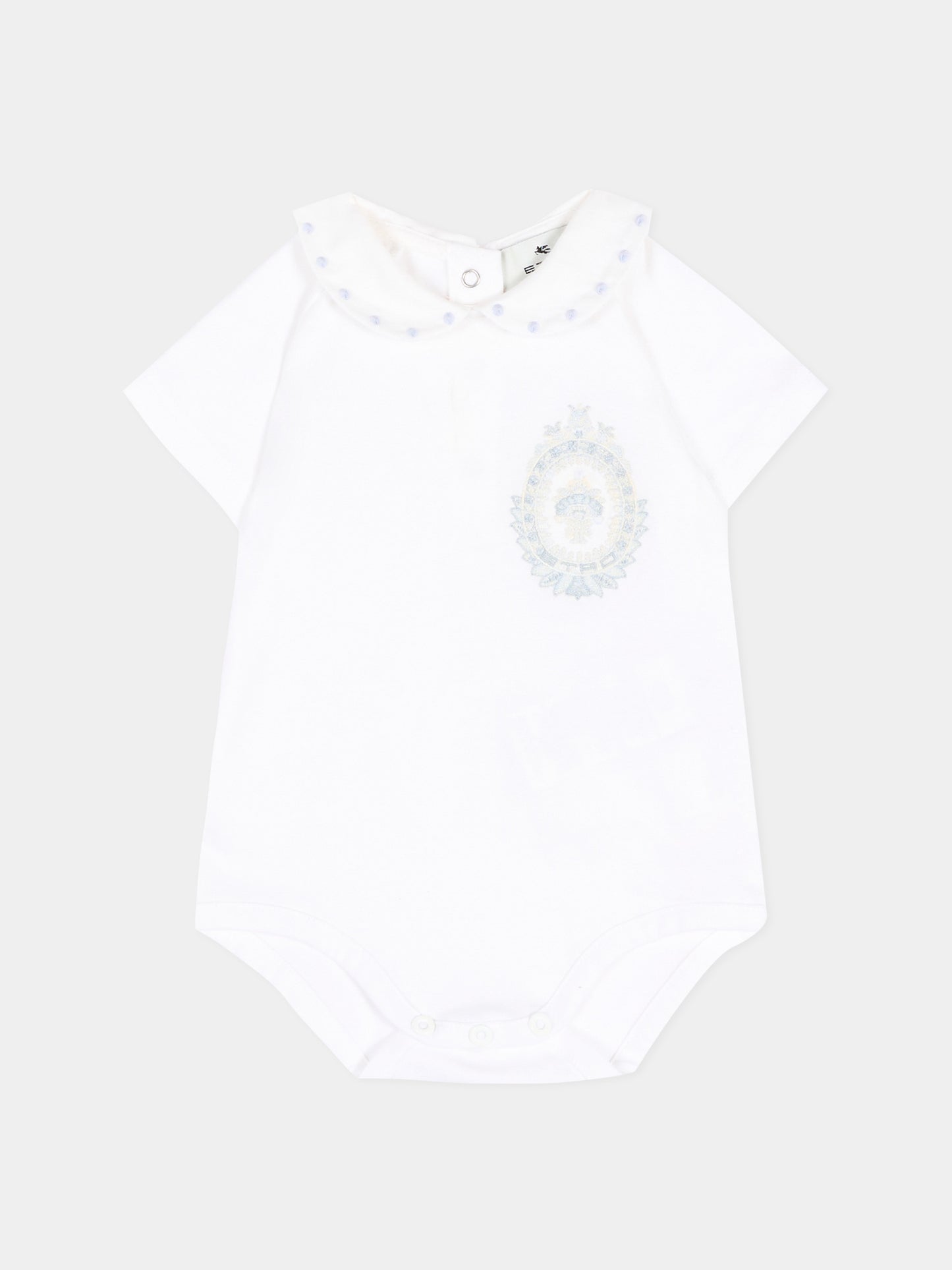Body bianco per neonato con ricamo,Etro,GUA521 J0382 100CE