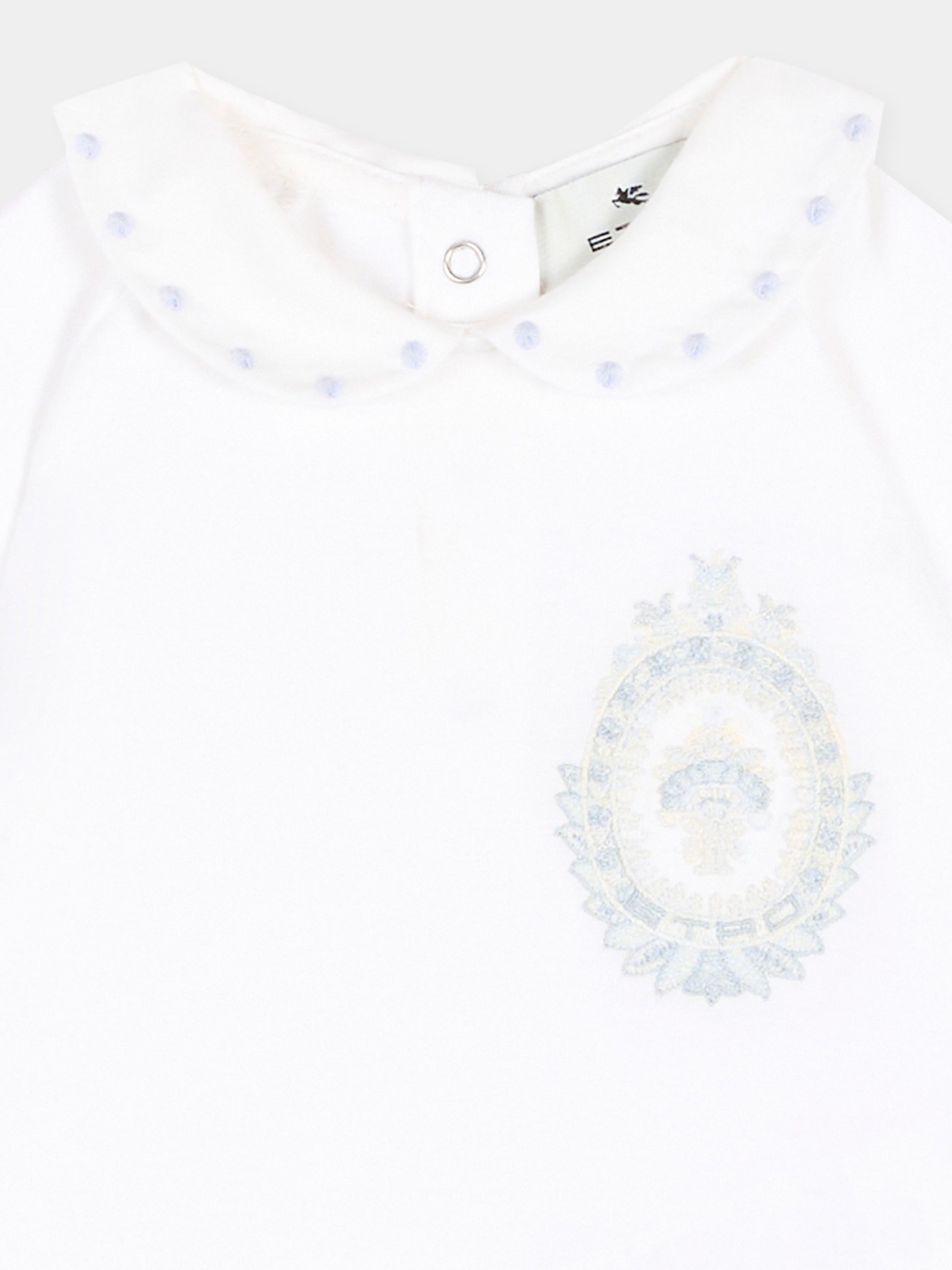 Body bianco per neonato con ricamo,Etro,GUA521 J0382 100CE
