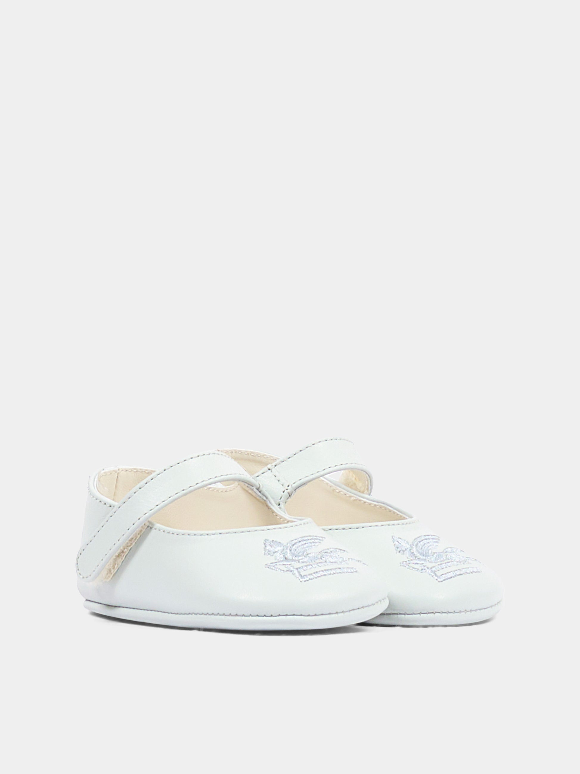 Scarpine celesti per neonata con logo,Etro,GV0026 Z2132 602