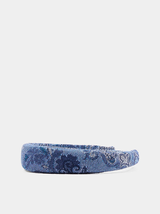 Cerchietto blu per bambina con stampa paisley,Etro,GV0A44 D0105 621BC