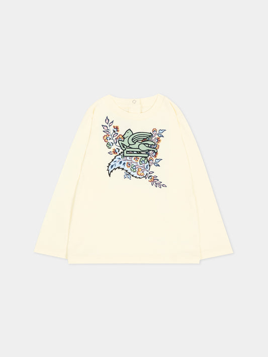 T-Shirt gialla per neonata con Pegaso,Etro,GV8040 Z2081 105CE