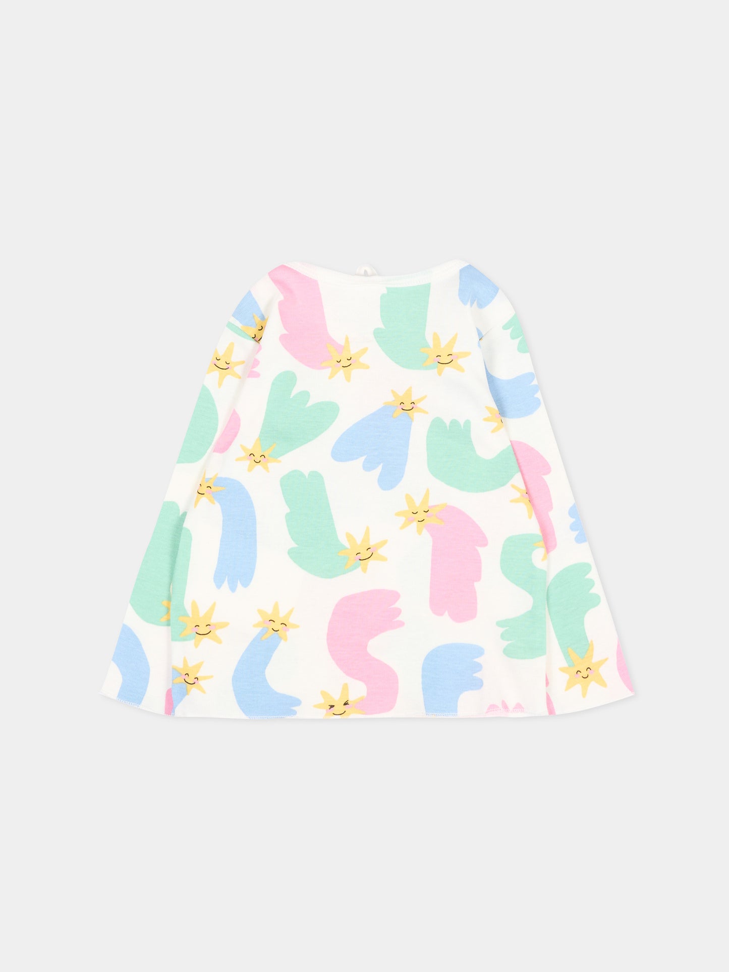 T-Shirt avorio per neonata con stelle,Stella Mccartney Kids,TV8110 Z2272 101MC