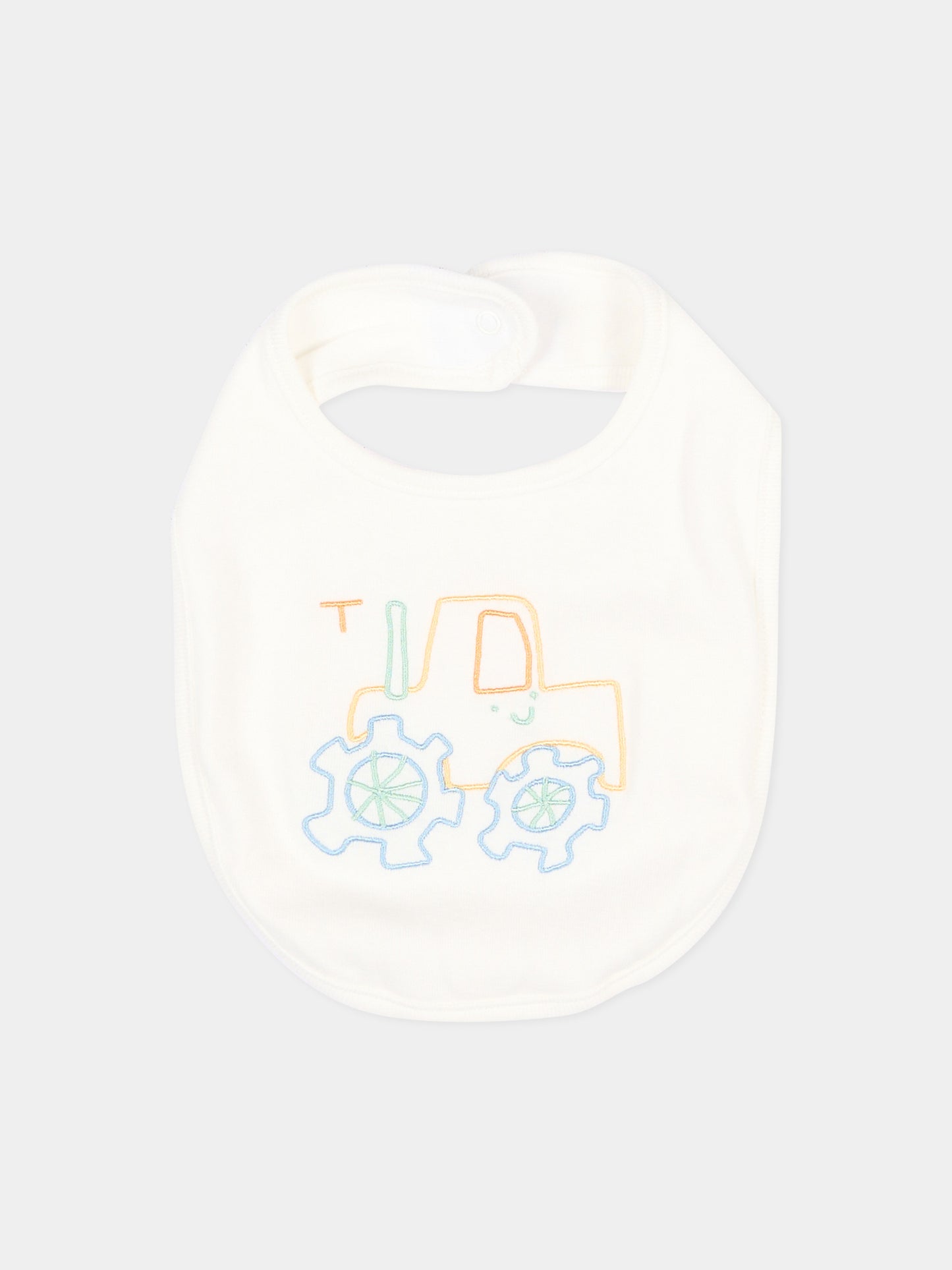 Bavaglino avorio per neonato con ricami,Stella Mccartney Kids,TVB630 Z0669 101