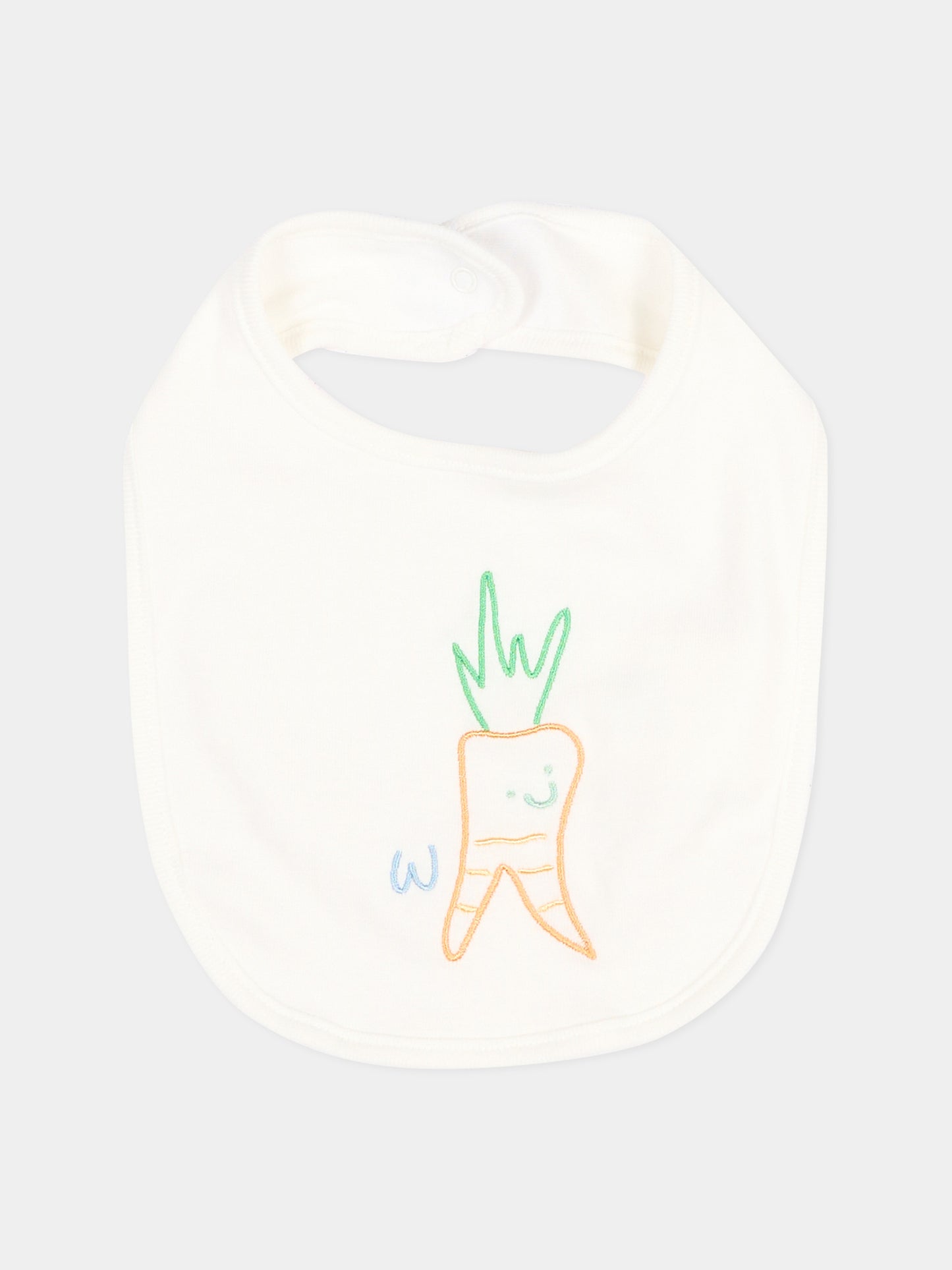 Bavaglino avorio per neonato con ricami,Stella Mccartney Kids,TVB630 Z0669 101