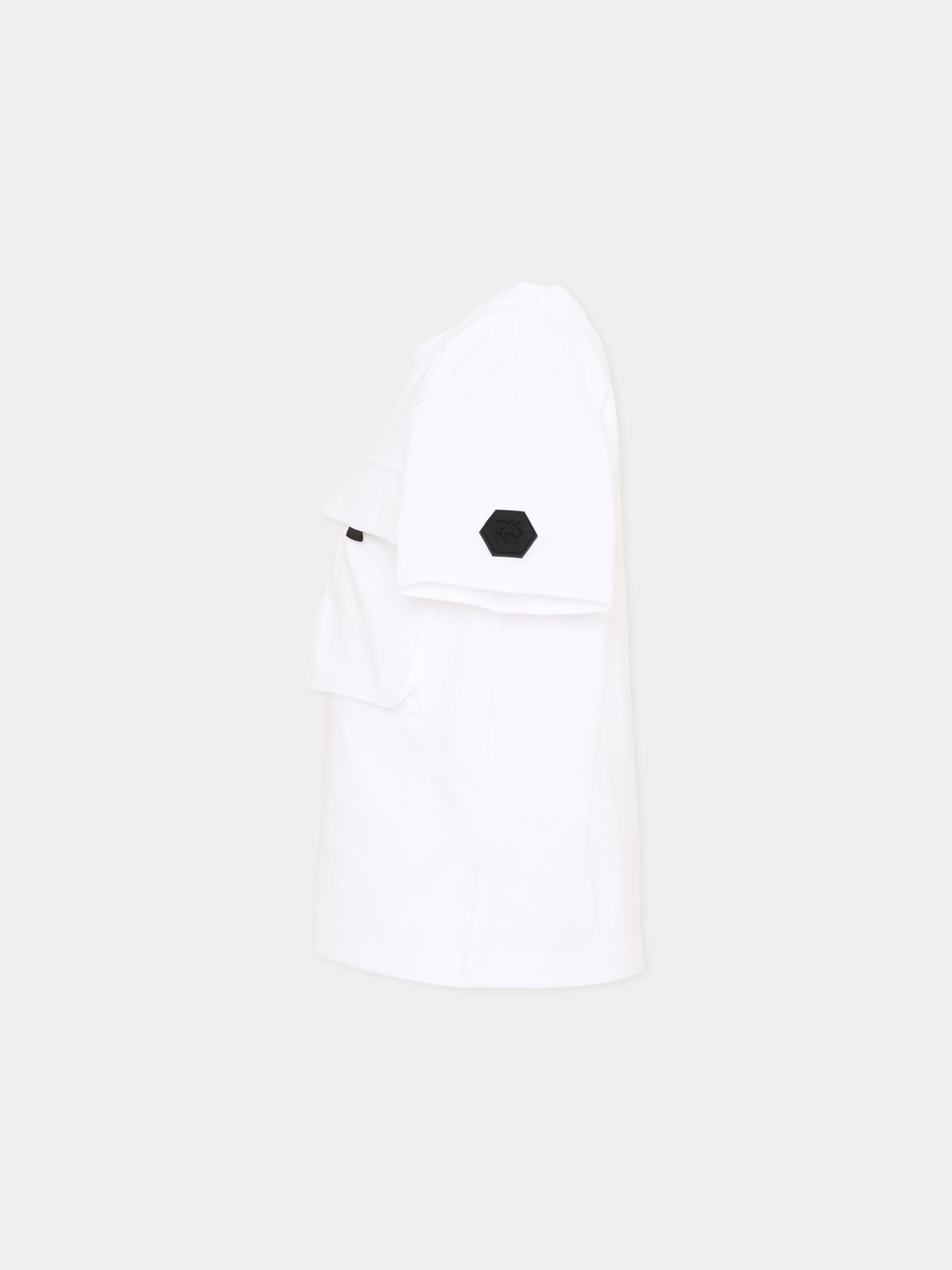 T-Shirt bianca per bambino con logo,Dkny,D62545 10P