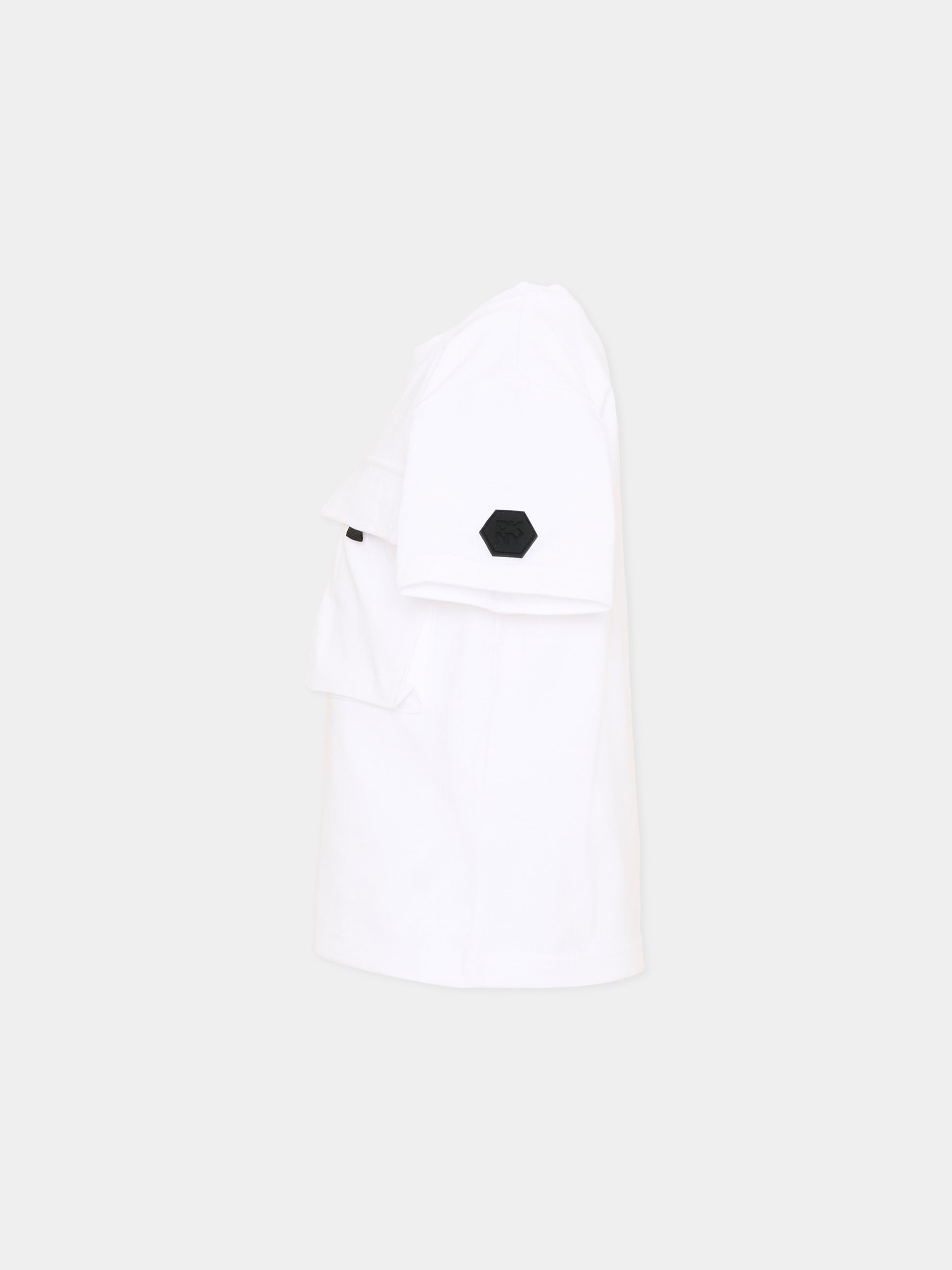 T-Shirt bianca per bambino con logo,Dkny,D62545 10P