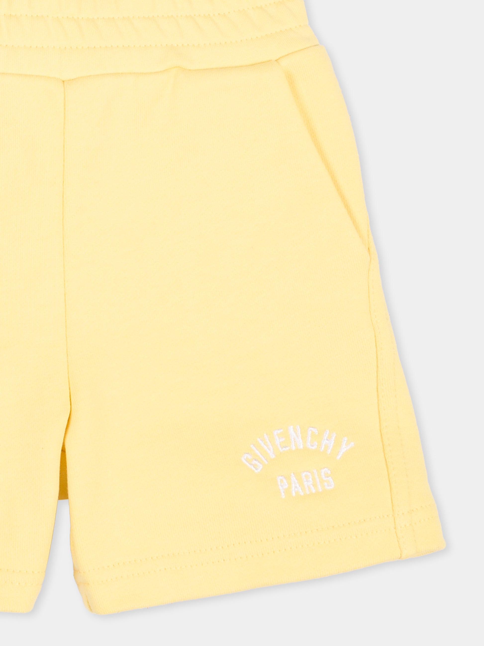 Shorts sportivi gialli per neonati con logo,Givenchy Kids,H31231 524