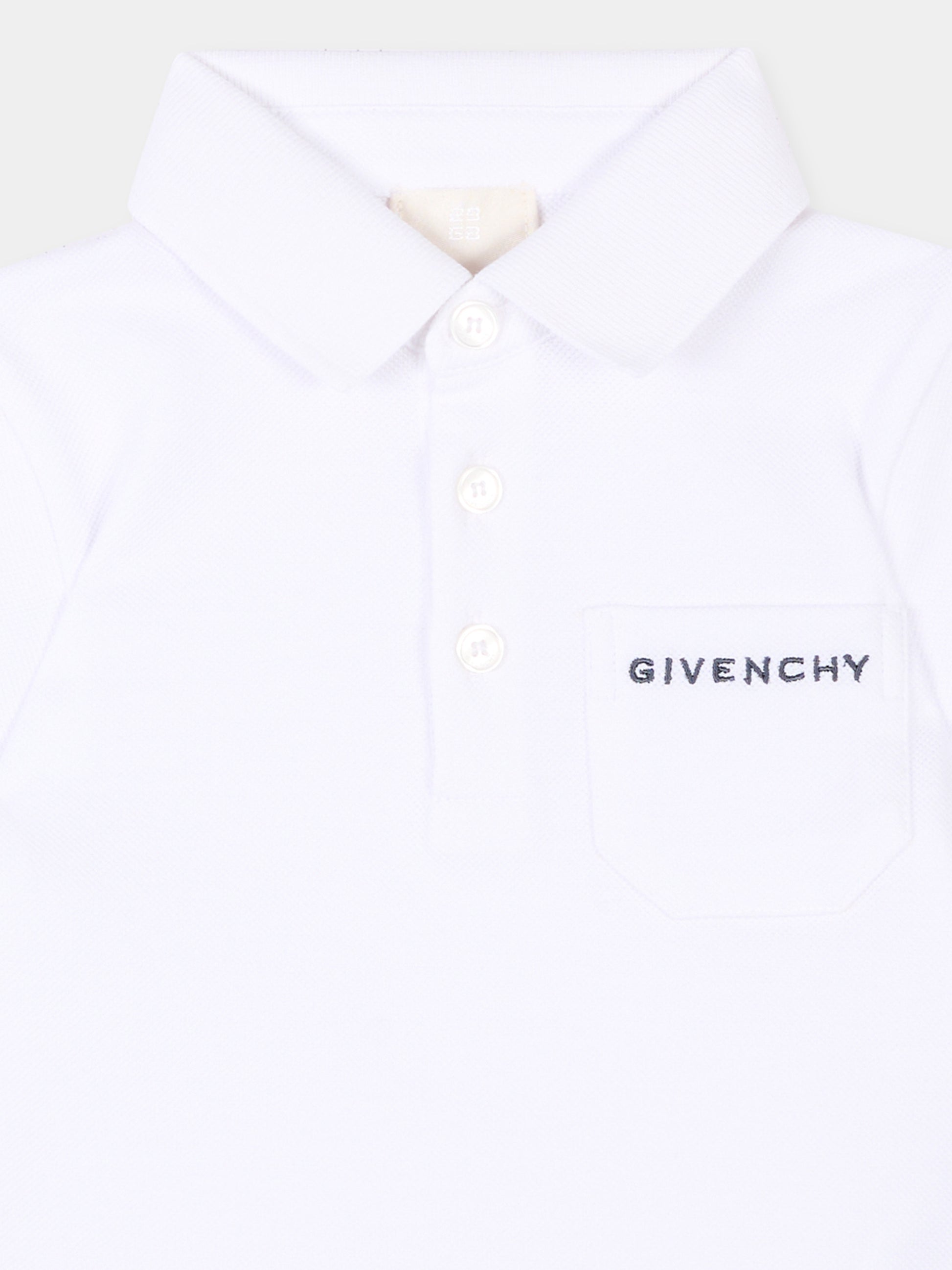 Polo bianca per neonato con logo,Givenchy Kids,H31204 10P