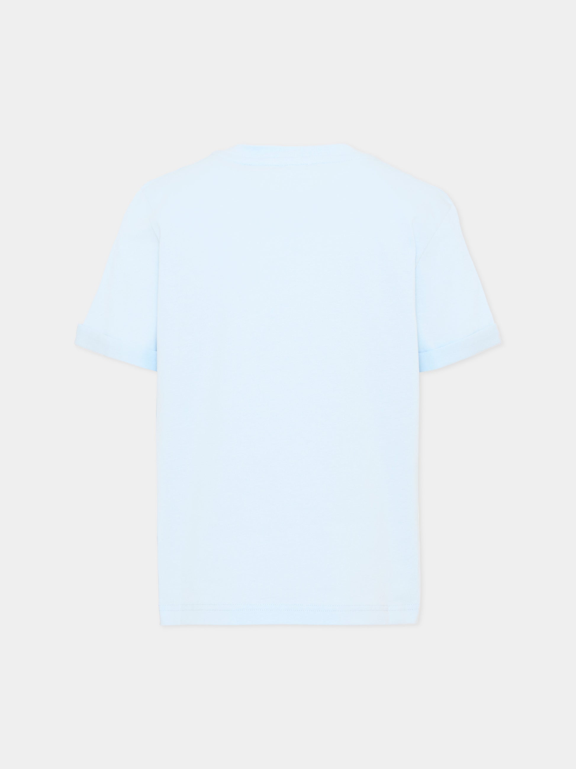 T-shirt celeste per bambini con logo,Givenchy Kids,H31109 77L