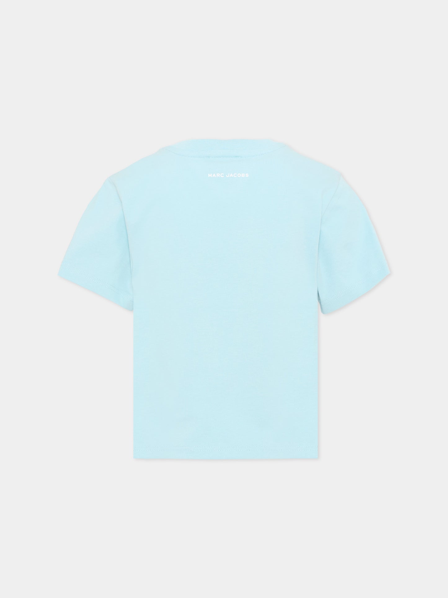 T-shirt celeste per bambina con fiore,Marc Jacobs,W60735 77B