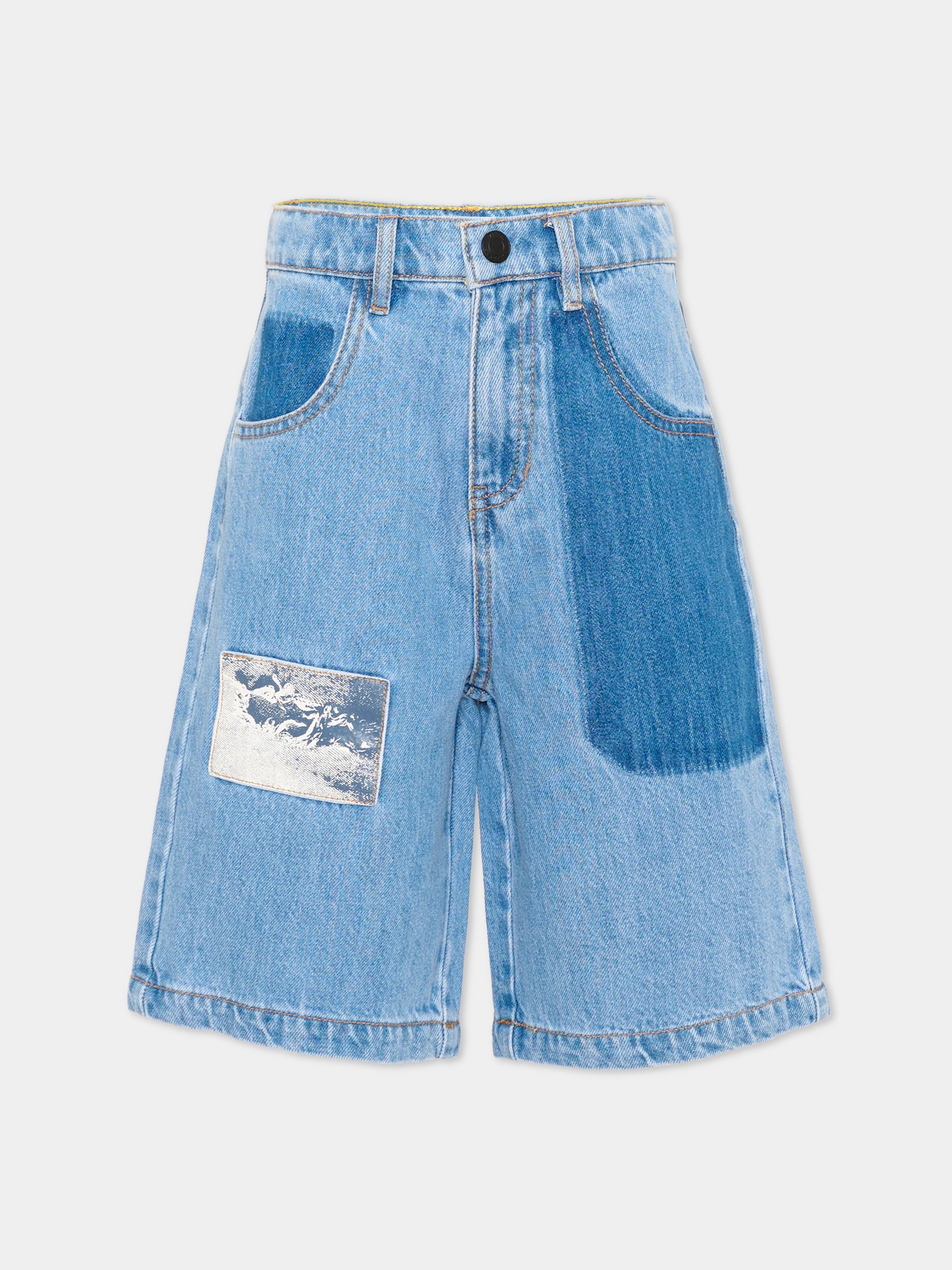 Shorts denim per bambino con patch logo,Marc Jacobs,W60786 Z10