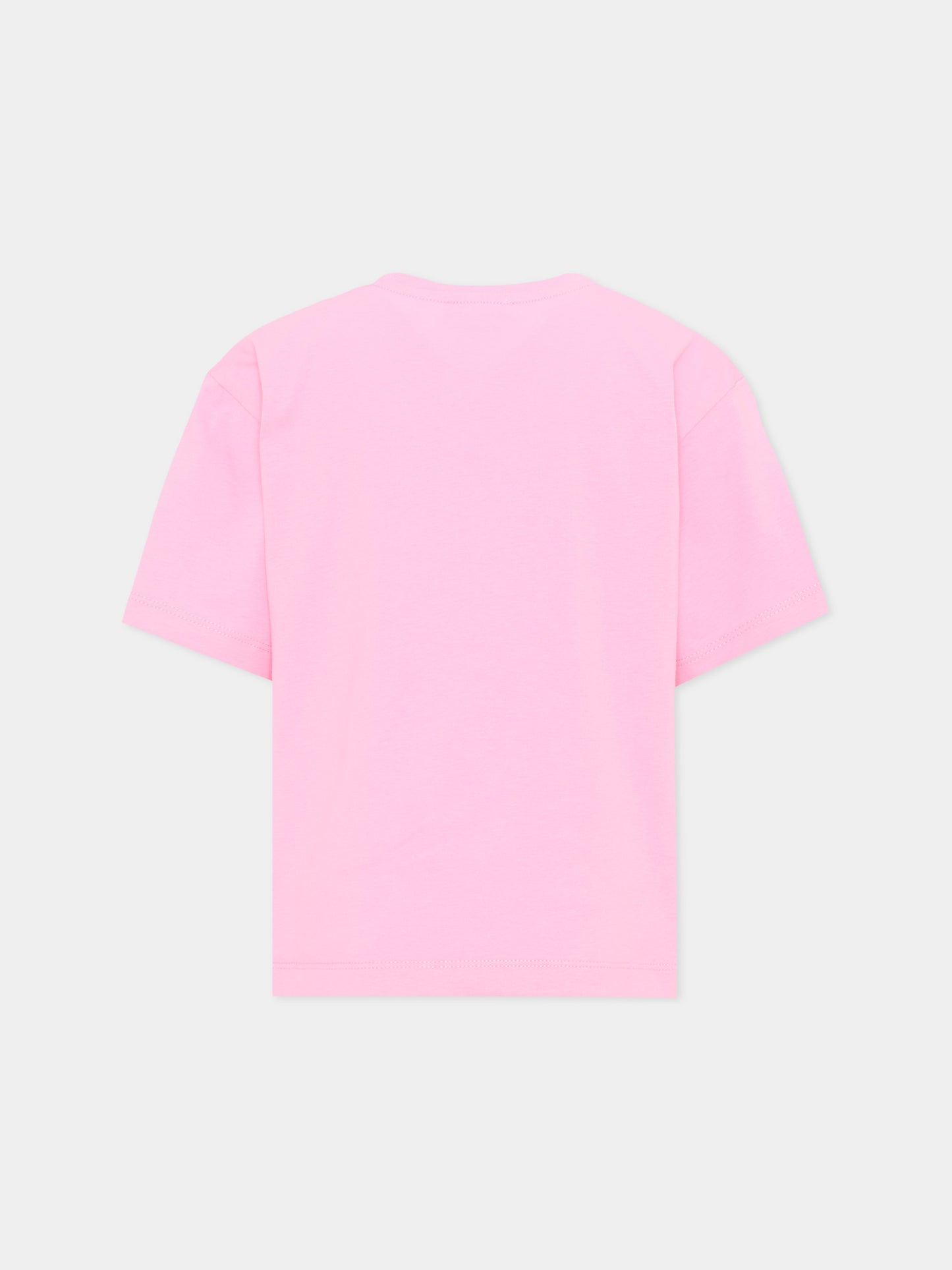 T-shirt rosa per bambina con logo,Kenzo Kids,K61769 47F