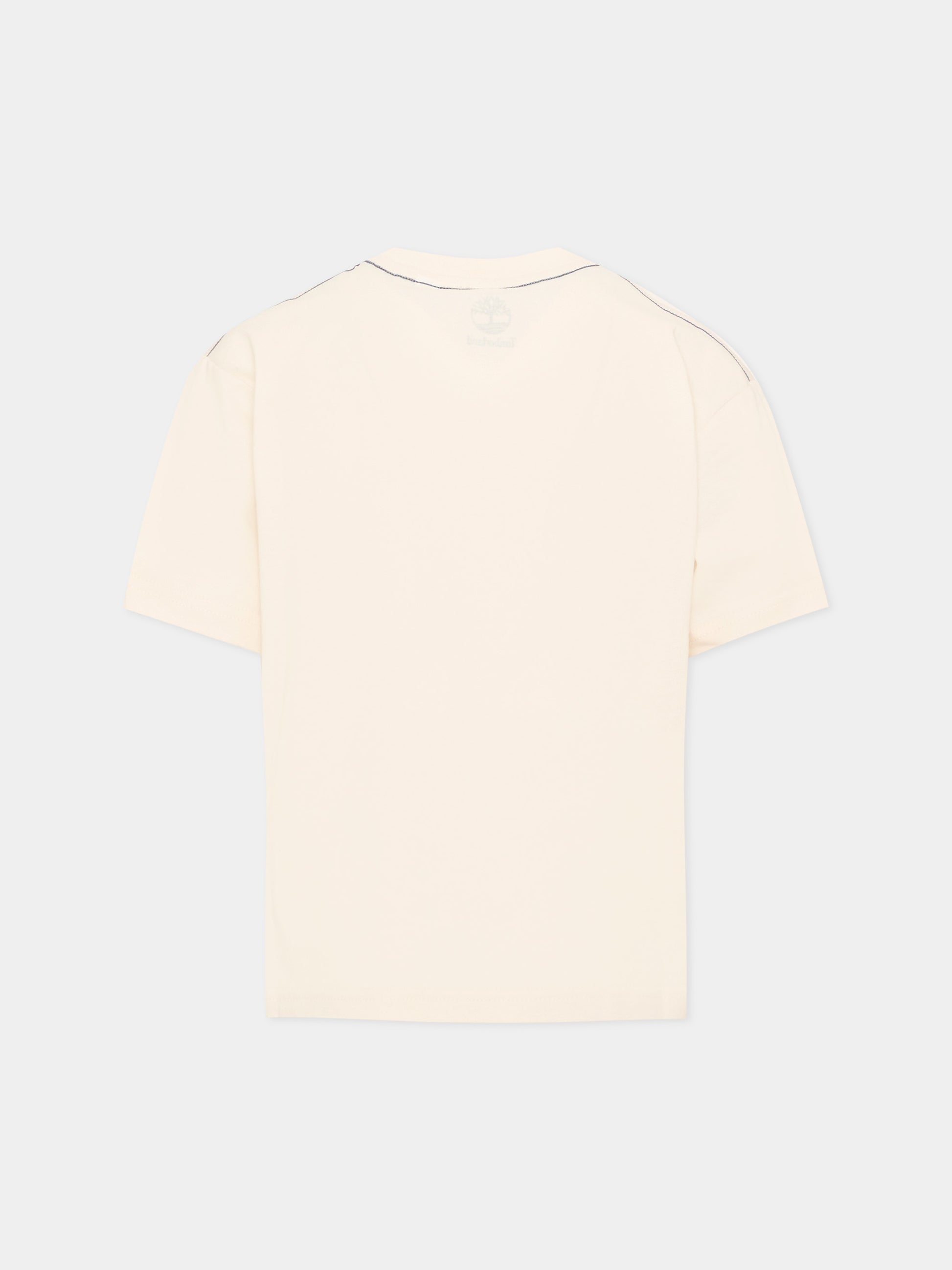 T-shirt avorio per bambino con logo,Timberland,T60796 127