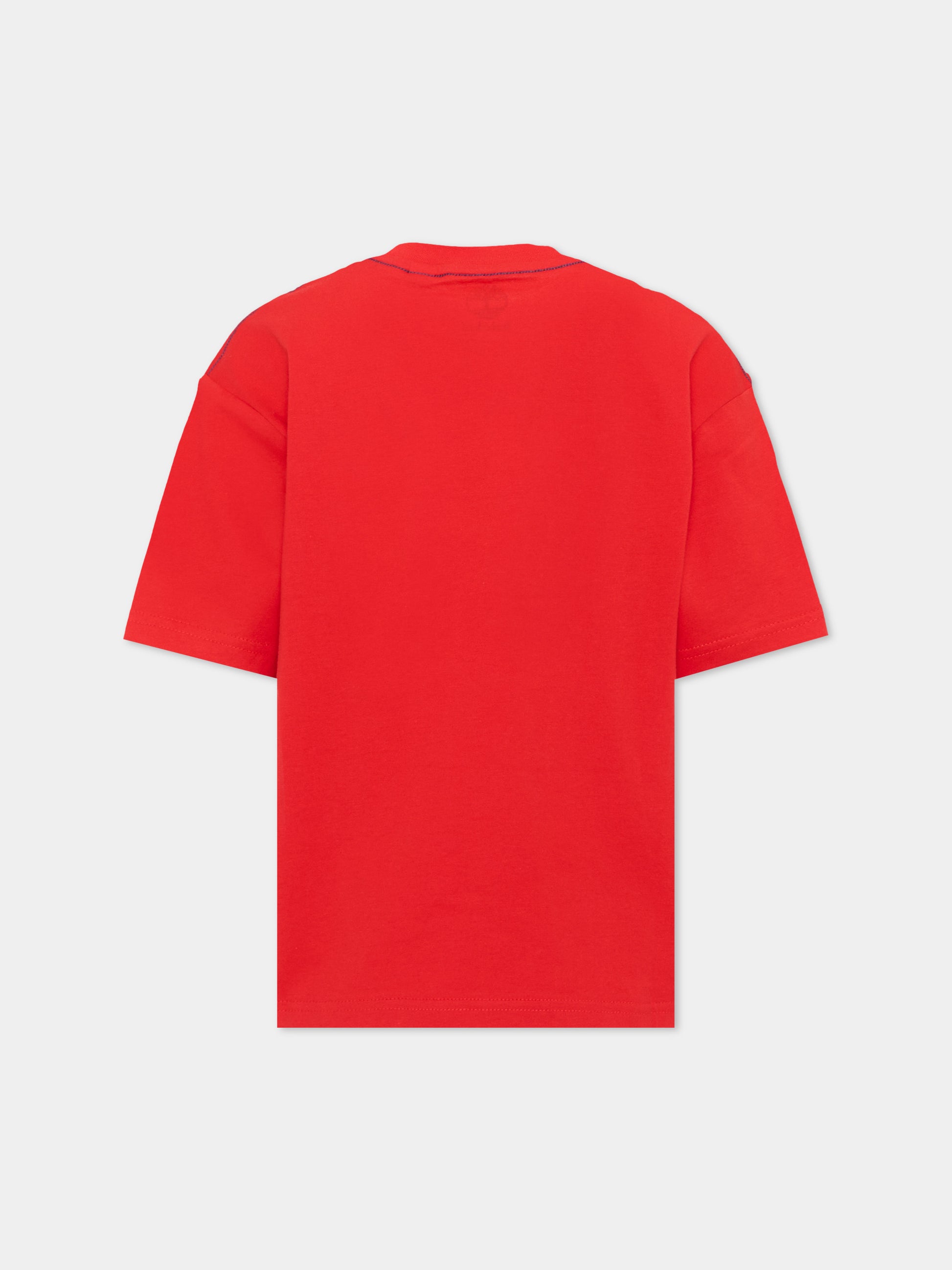 T-shirt rossa per bambino con logo,Timberland,T60796 97E