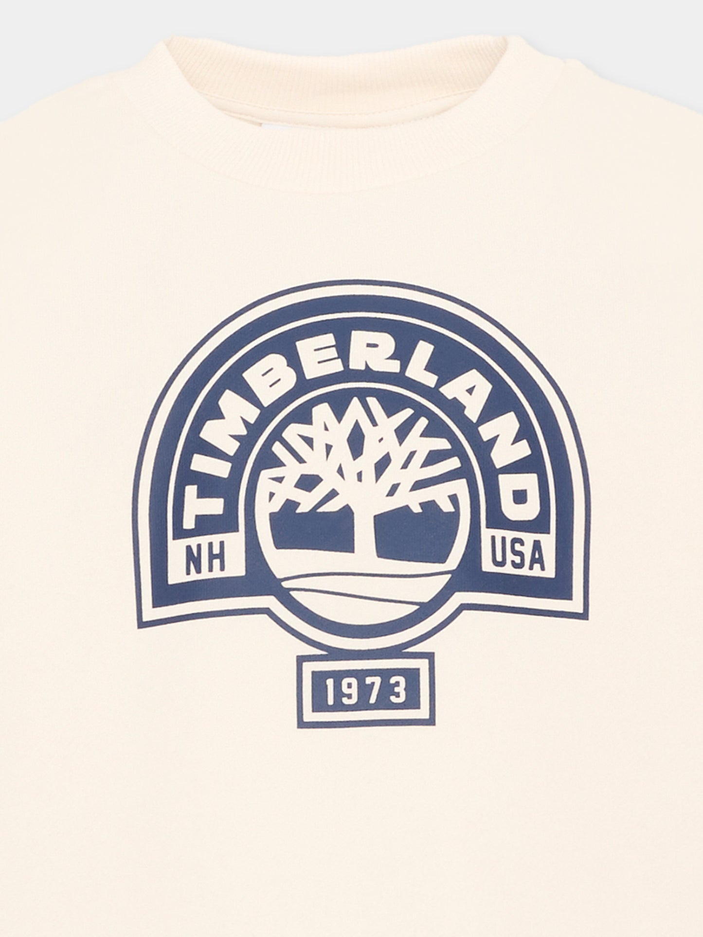 Felpa avorio per bambino con logo,Timberland,T60811 127