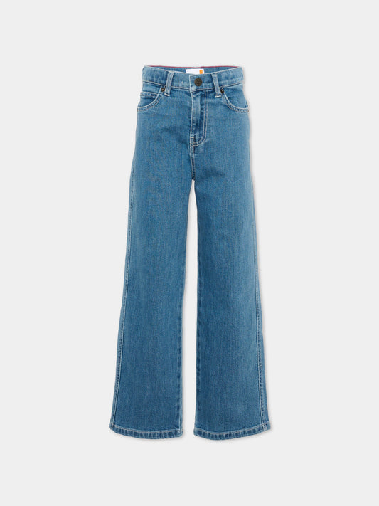 Jeans denim per bambino con patch logo,Timberland,T60960 Z10