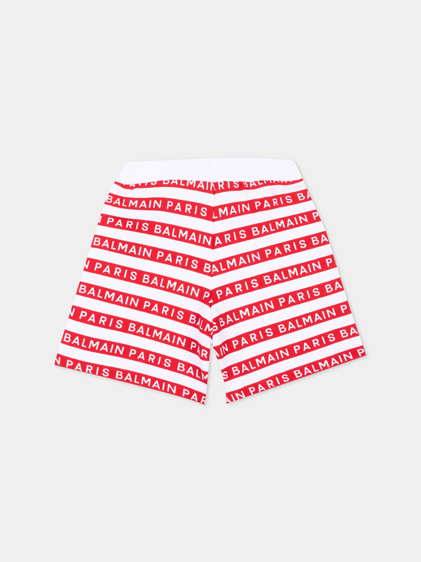 Shorts sportivi rossi per neonati con logo,Balmain Kids,BU6589 Z1909 100RO