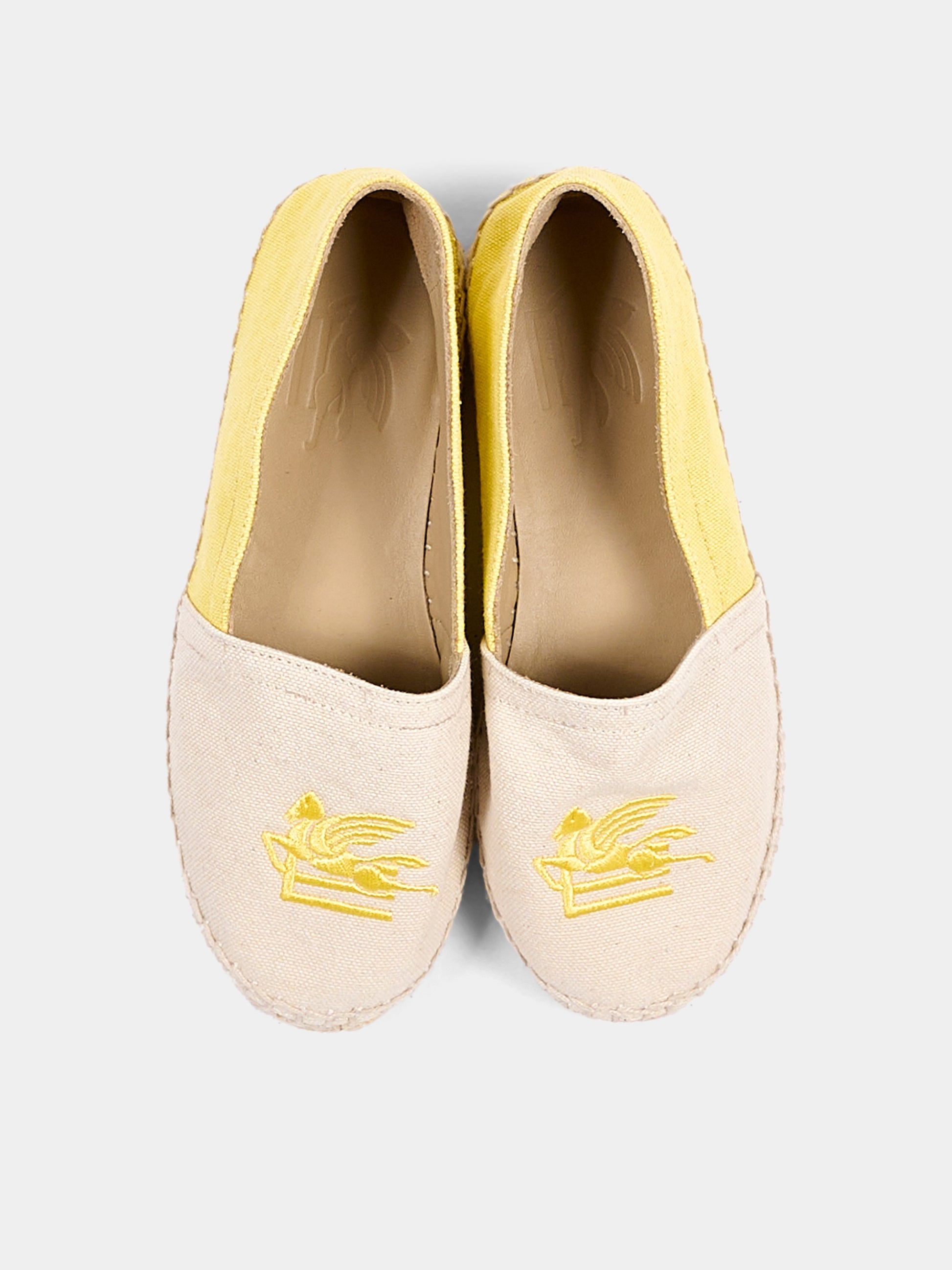 Espadrillas gialle per bambini con Pegaso,Etro,GW0P96 Z2921 105GL