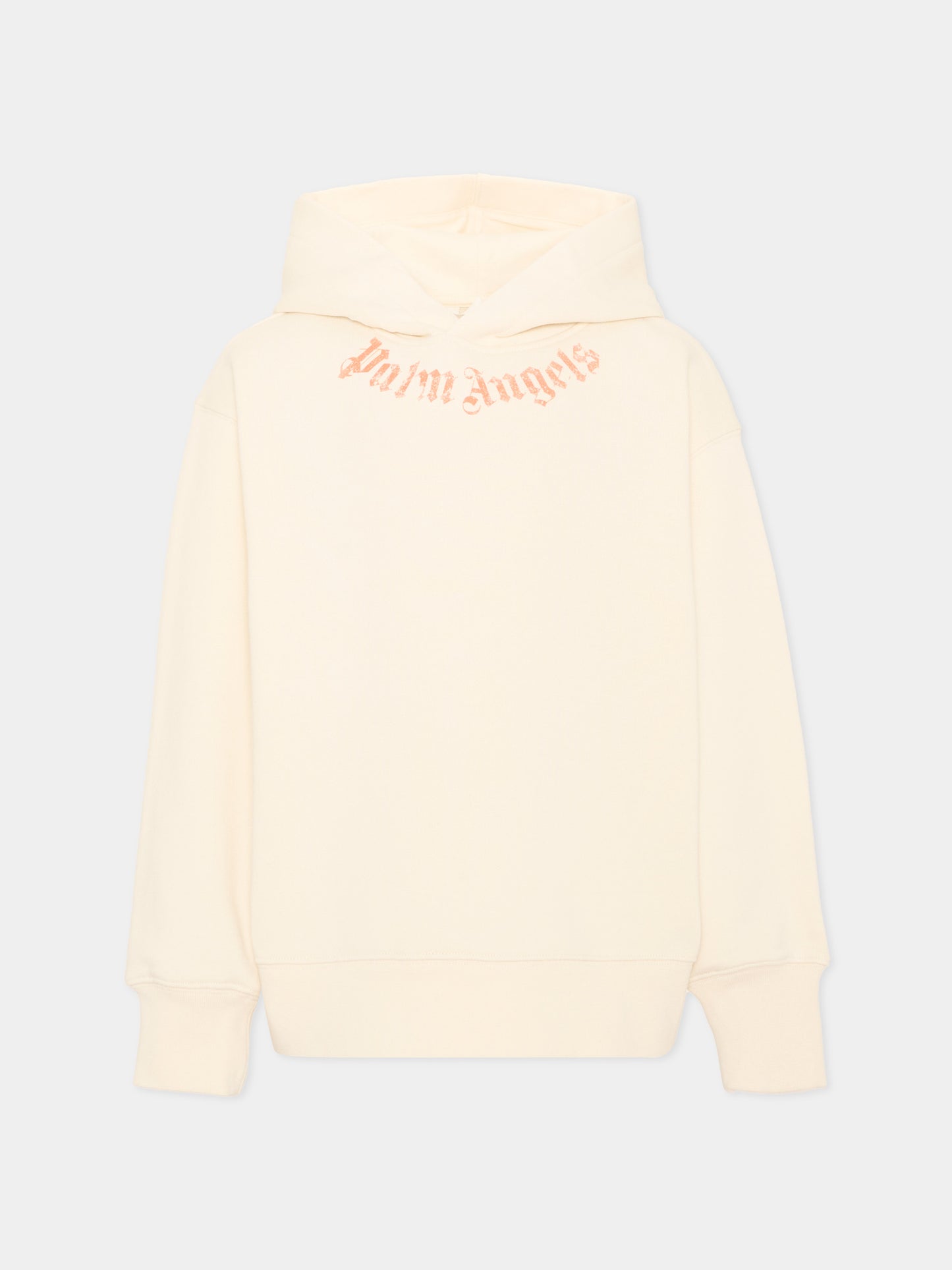 Felpa con cappuccio avorio con logo,Palm Angels,PBBB012S26FLE003 002