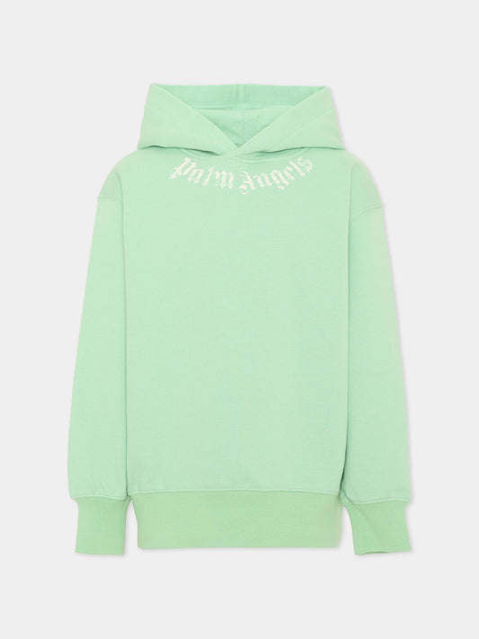 Felpa con cappuccio verde con logo,Palm Angels,PBBB012S26FLE003 080