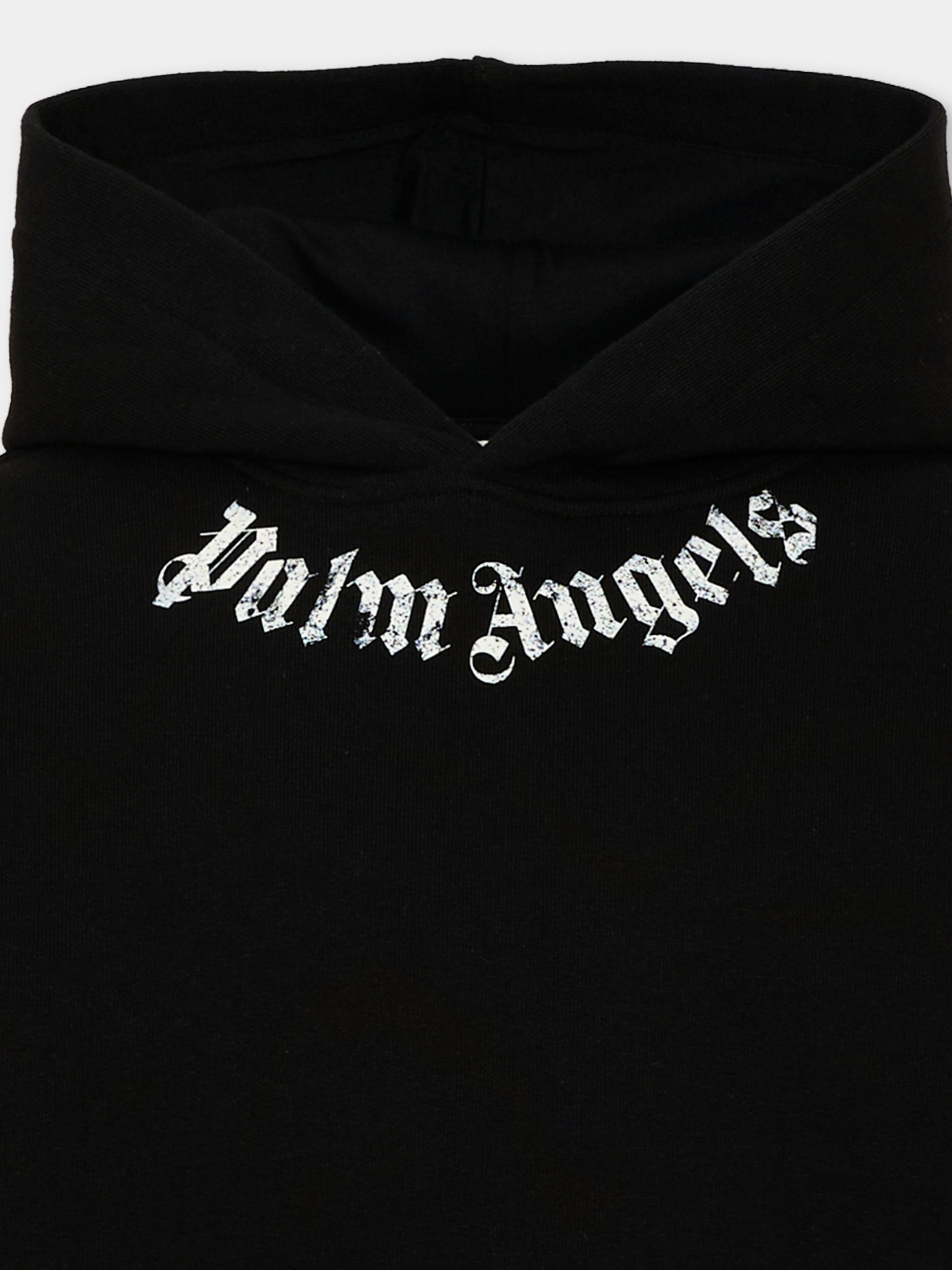 Felpa con cappuccio nera con logo,Palm Angels,PBBB012S26FLE003 110