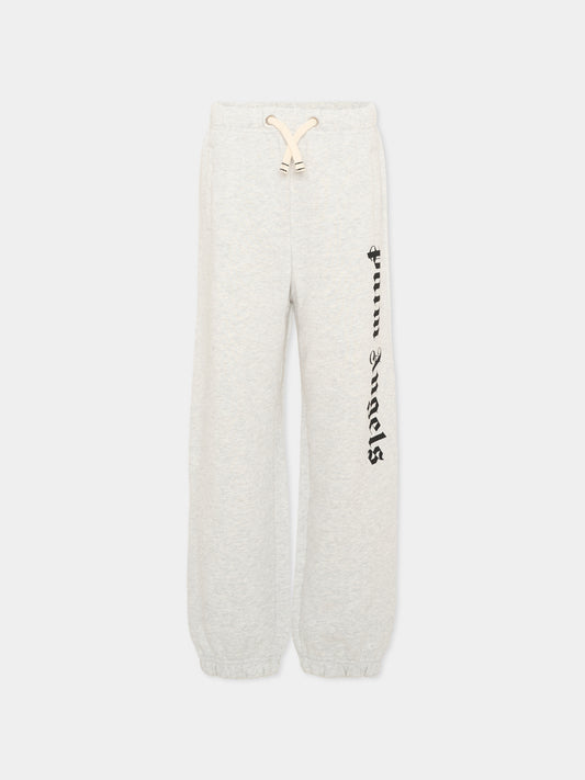 Pantalone grigio per bambini con logo,Palm Angels,PBCH008S26FLE001 101