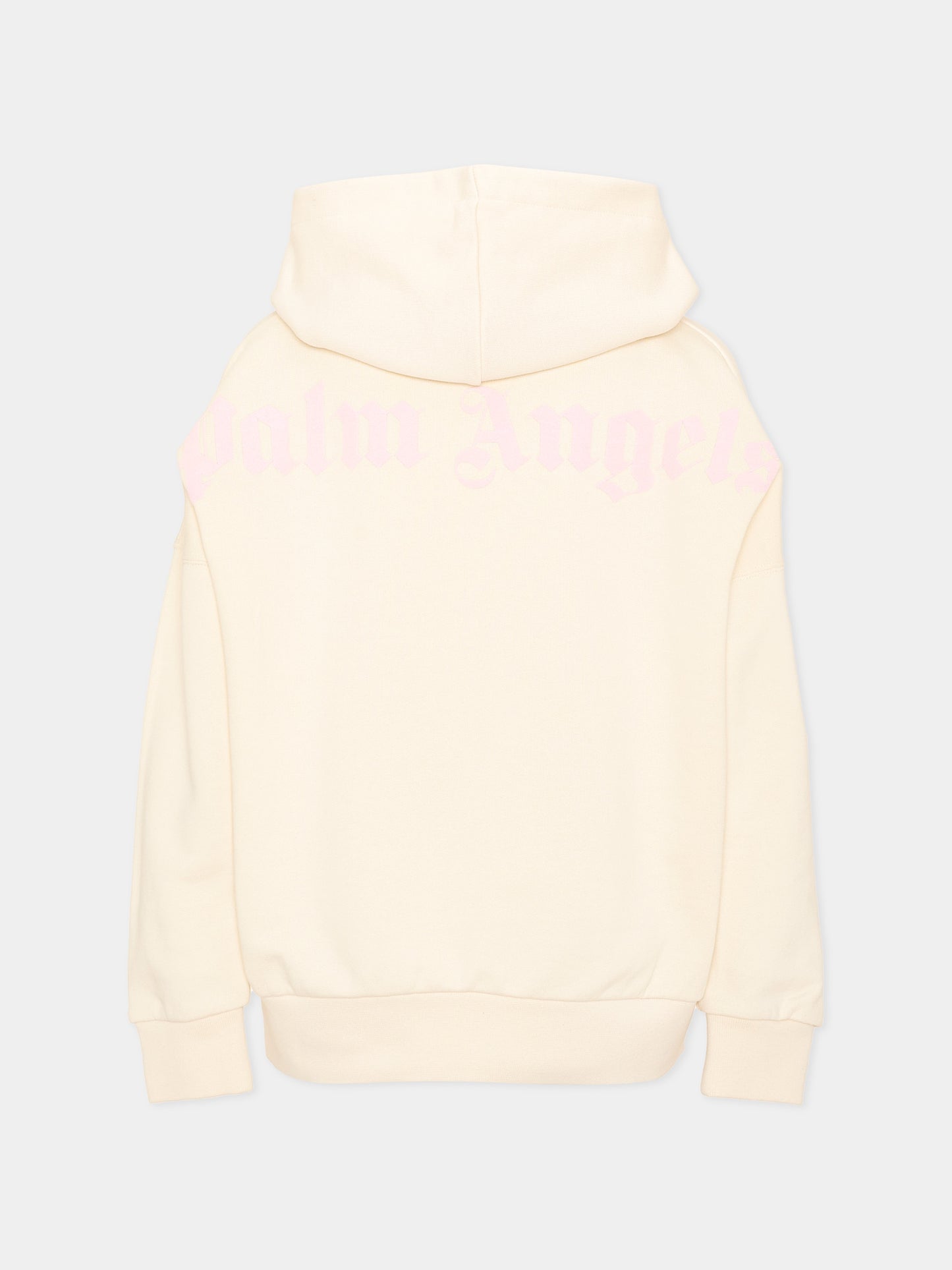 Felpa con cappuccio avorio logo,Palm Angels,PGBB014S26FLE001 002