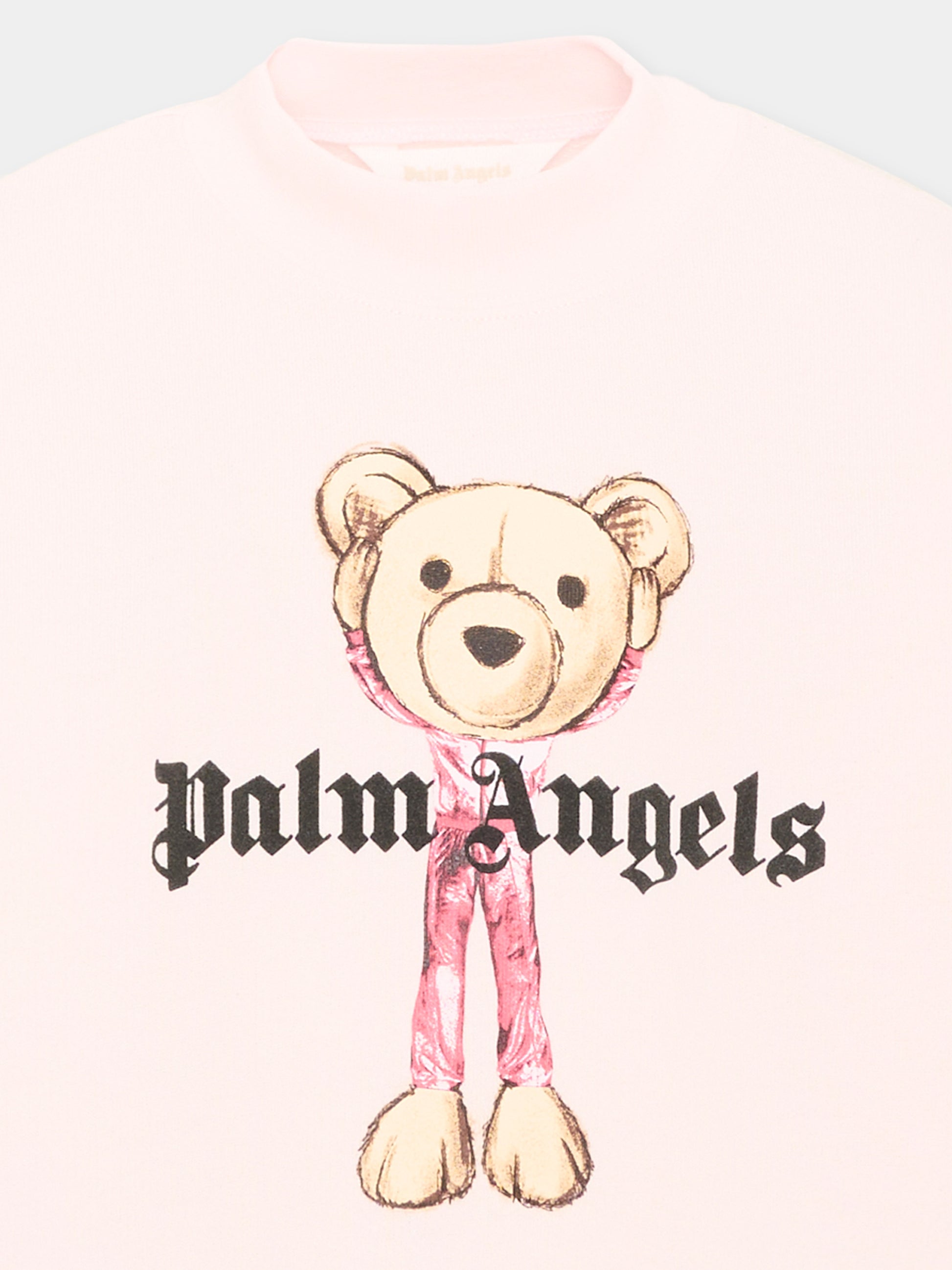 Felpa rosa per bambina con teddy bear,Palm Angels,PGBA013S26FLE00A 042