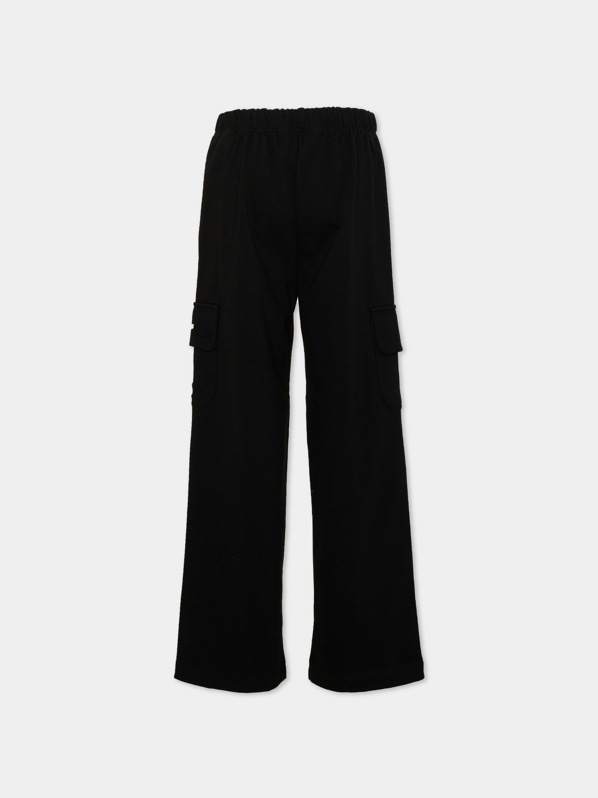 Pantalone nero per bambina cargo,Palm Angels,PGCJ011S26FLE001 110