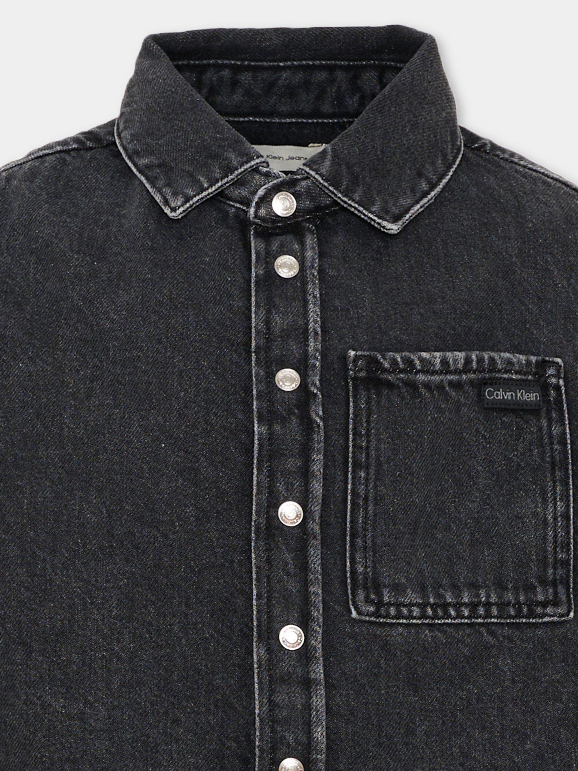 Camicia a manica lunga nero per bambino,Calvin Klein Kids,IB0IB02624 1BY