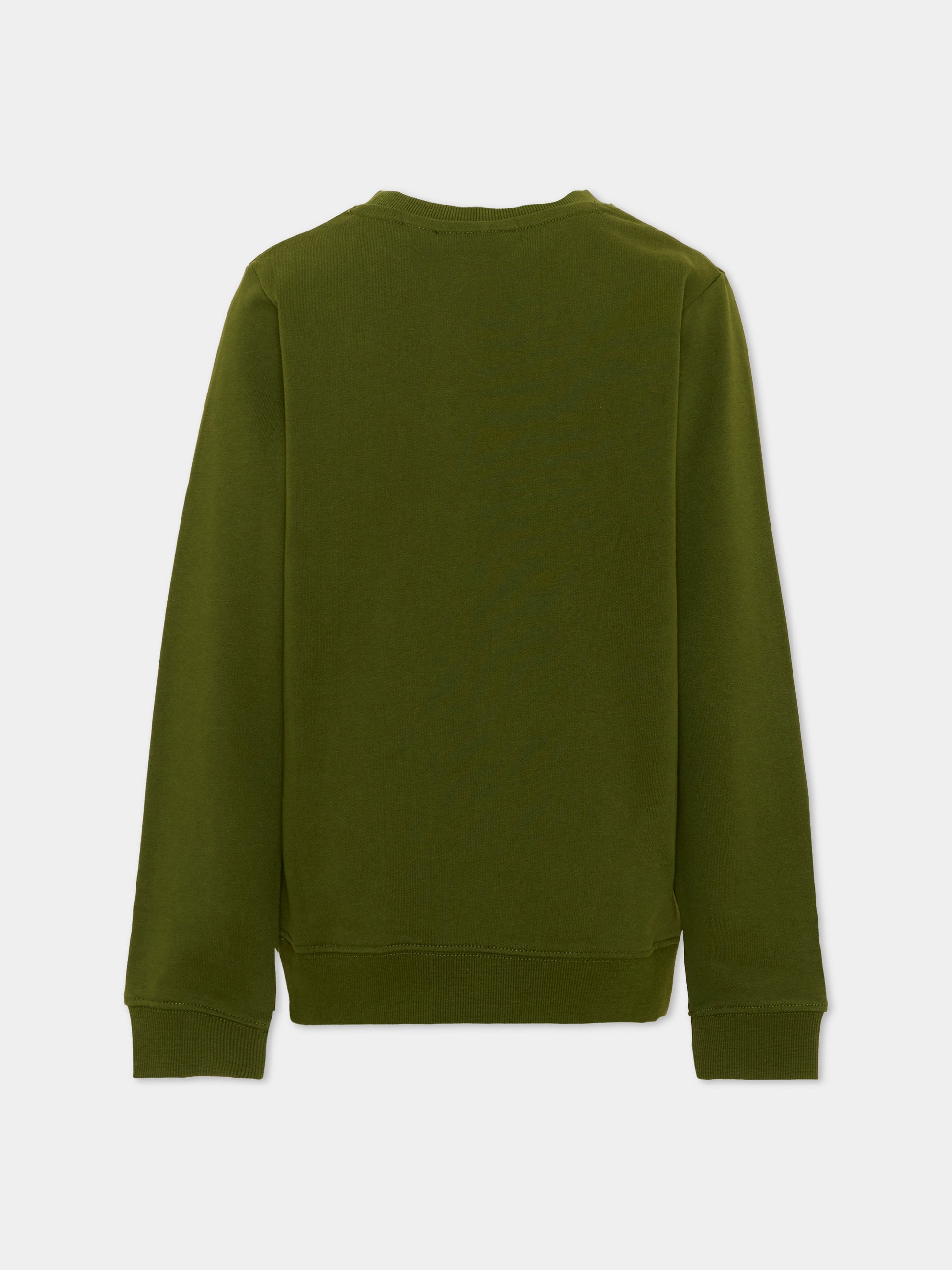 Felpa verde per bambino logo frontale,Calvin Klein Kids,IB0IB02617 LTQ