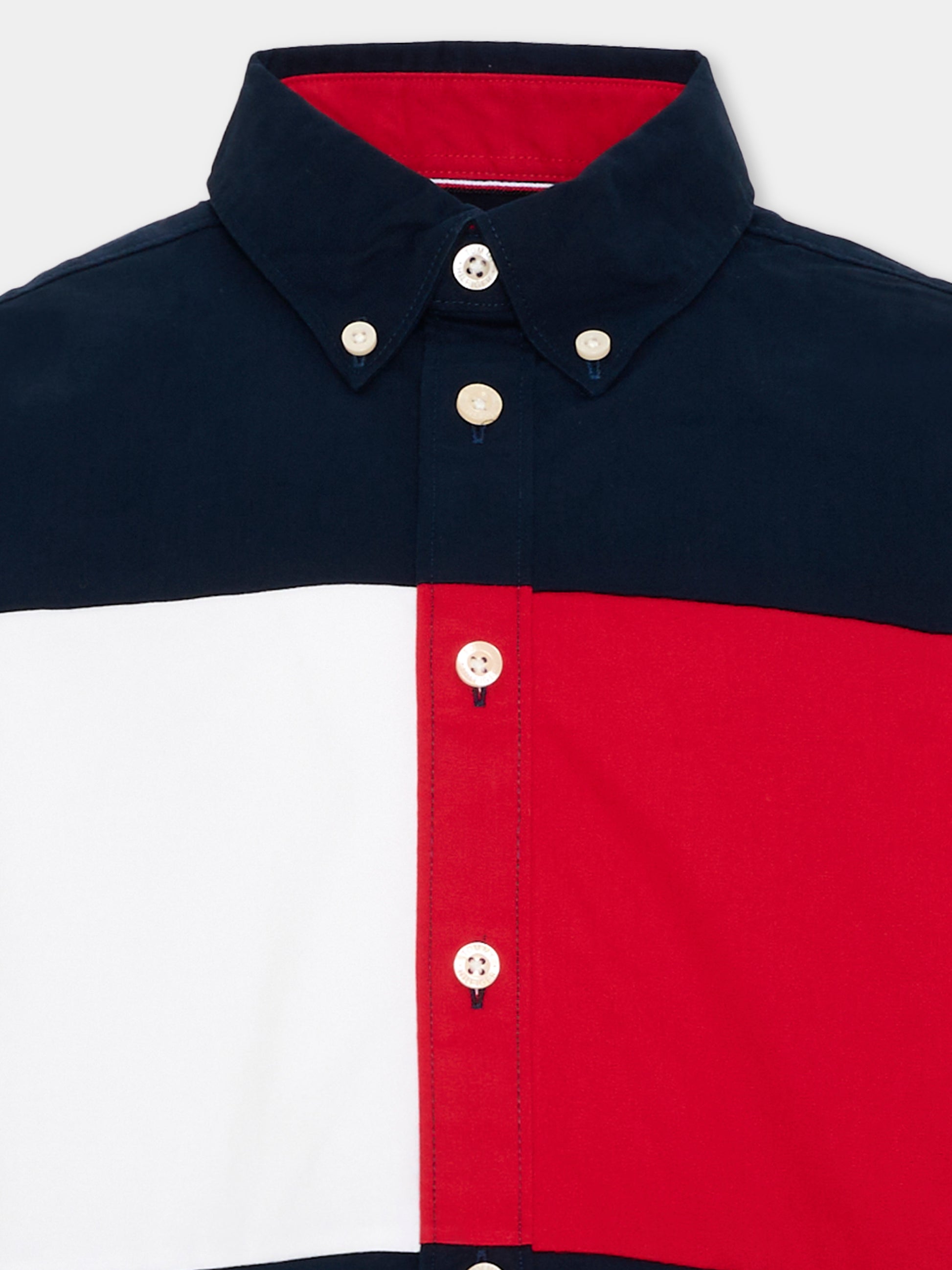 Camicia a manica lunga denim per bambino color-block,Tommy Hilfiger Junior,KB0KB10065 C1G