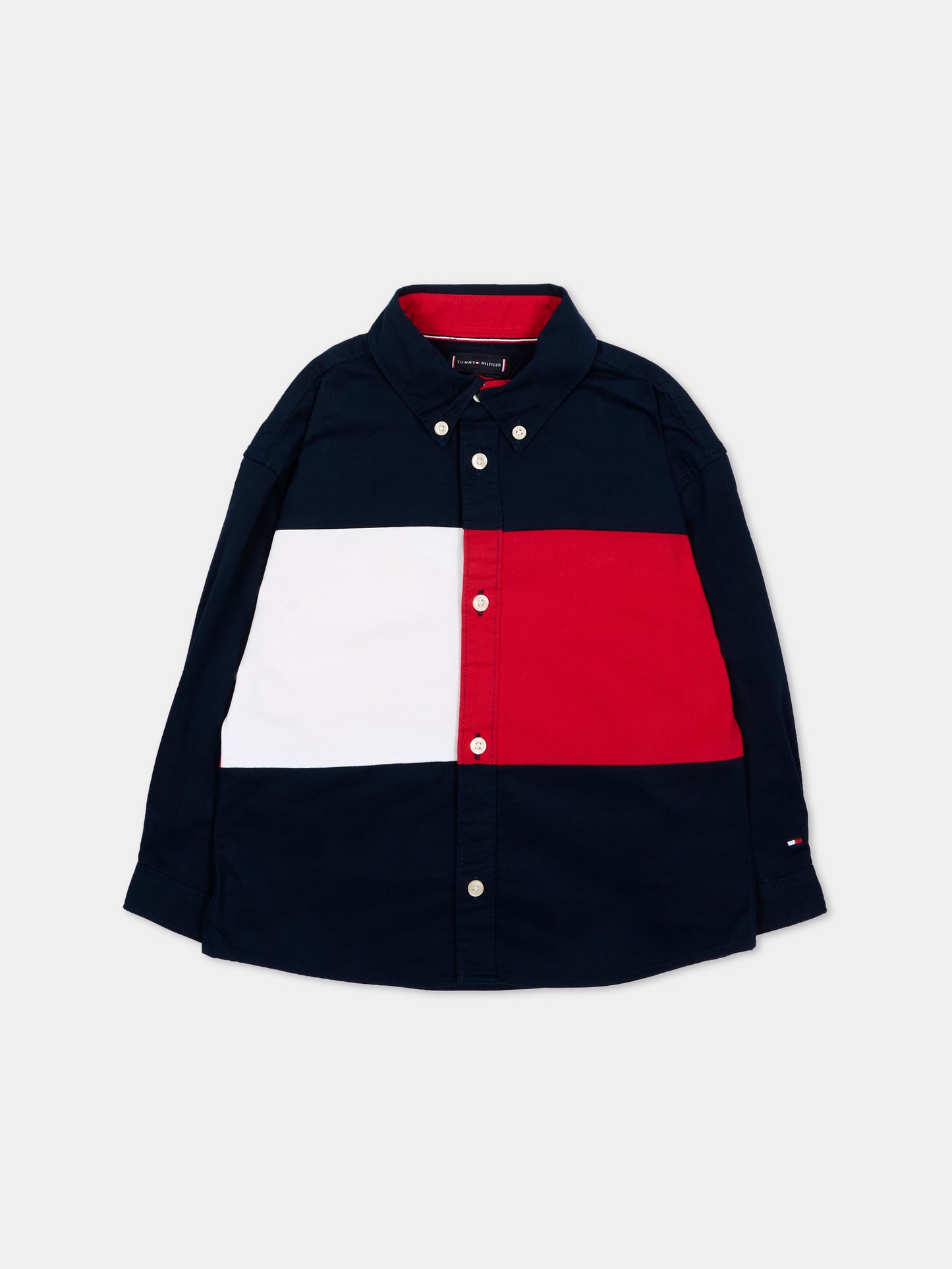 Camicia blu per neonato con logo,Tommy Hilfiger Junior,KB0KB10065 C1G_