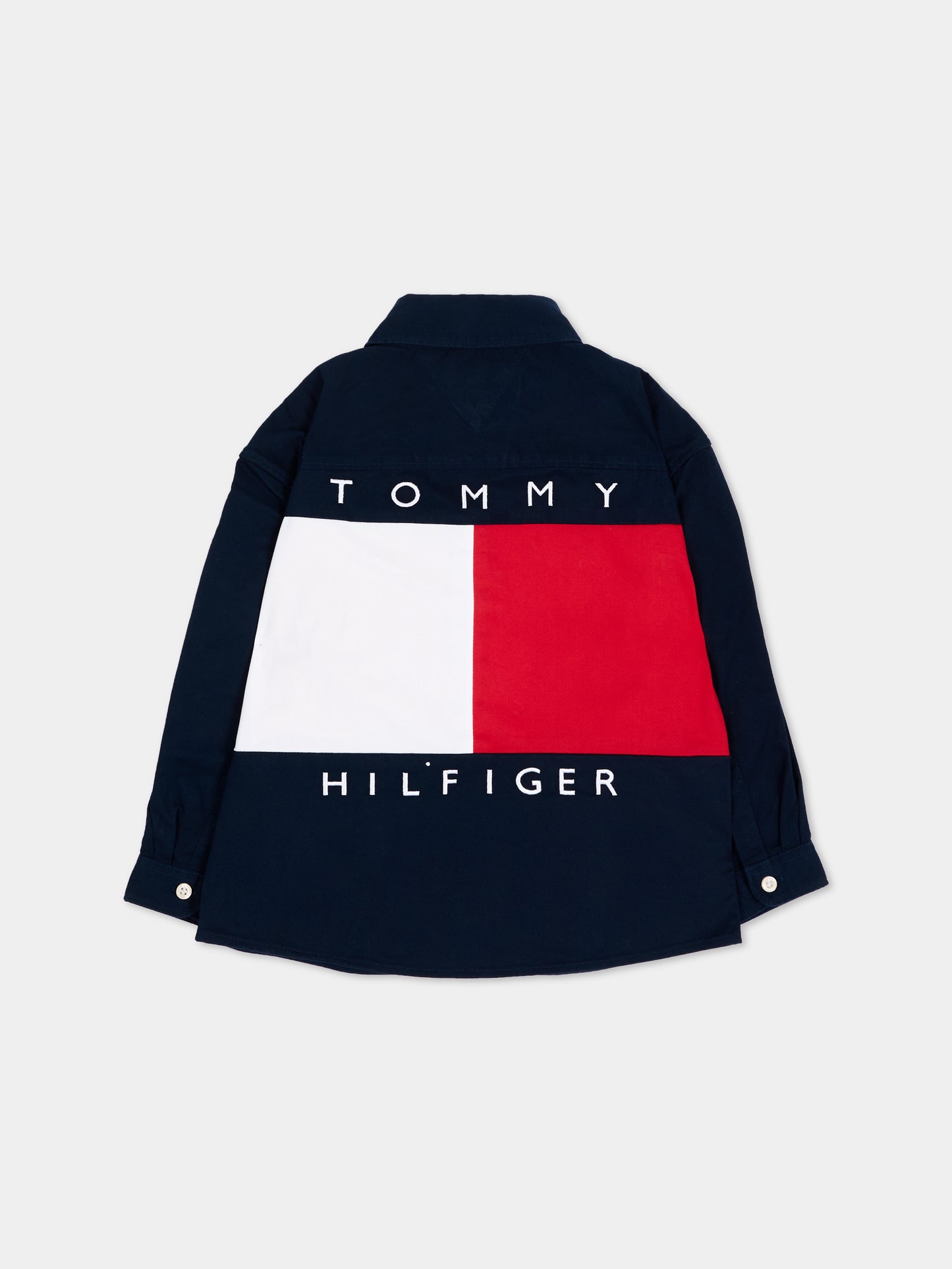 Camicia blu per neonato con logo,Tommy Hilfiger Junior,KB0KB10065 C1G_
