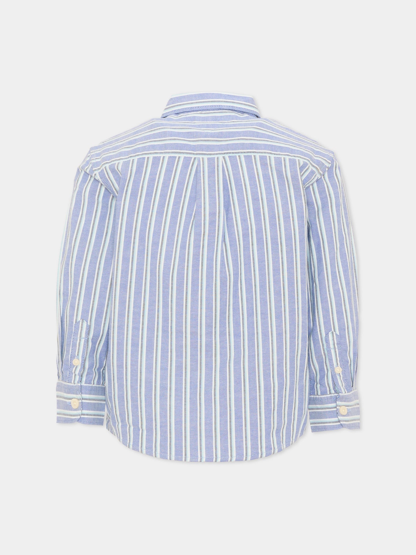 Camicia a manica lunga blu per bambino a righe,Tommy Hilfiger Junior,KB0KB10066 C8M