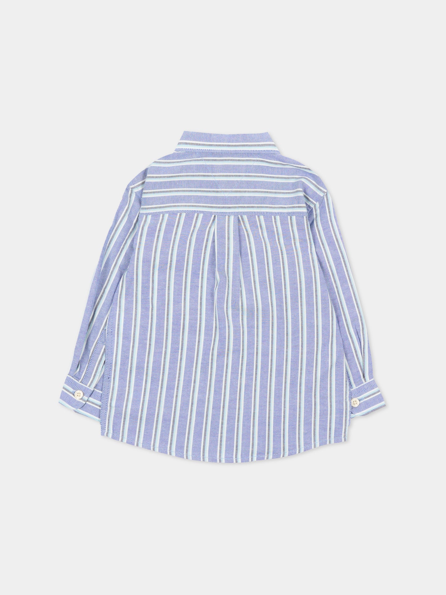 Camicia a manica lunga blu per bambino a righe,Tommy Hilfiger Junior,KB0KB10066 C8M_