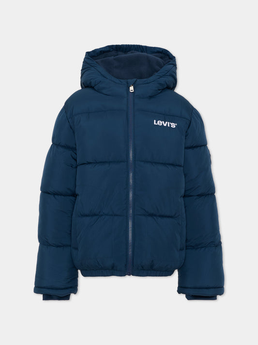Piumini blu per bambino con logo,Levi's Kids,9EN633 UF3