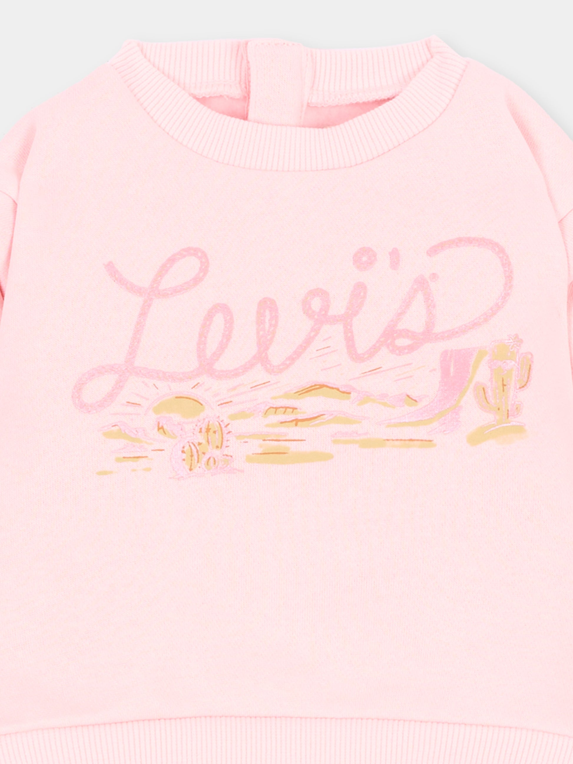 Completo sportivo lungo rosa per neonata,Levi's Kids,1EN470 AGJ