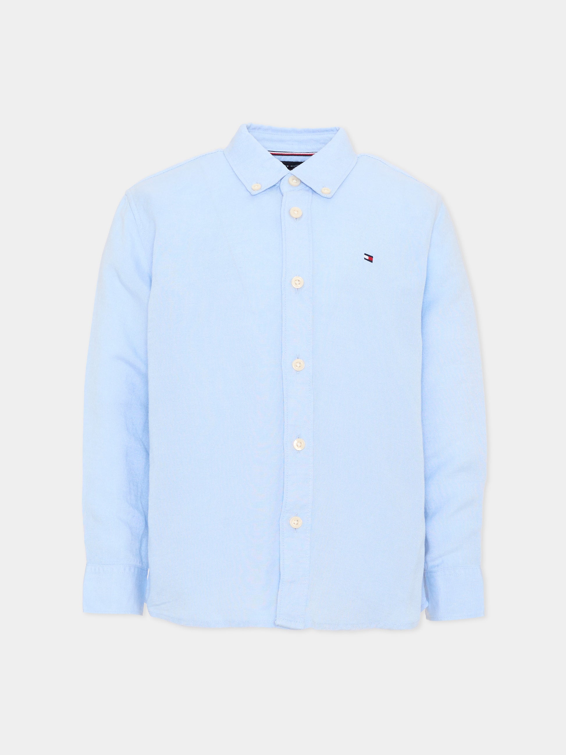 Camicia a manica lunga celeste per bambino,Tommy Hilfiger Junior,KB0KB09550 C3Q