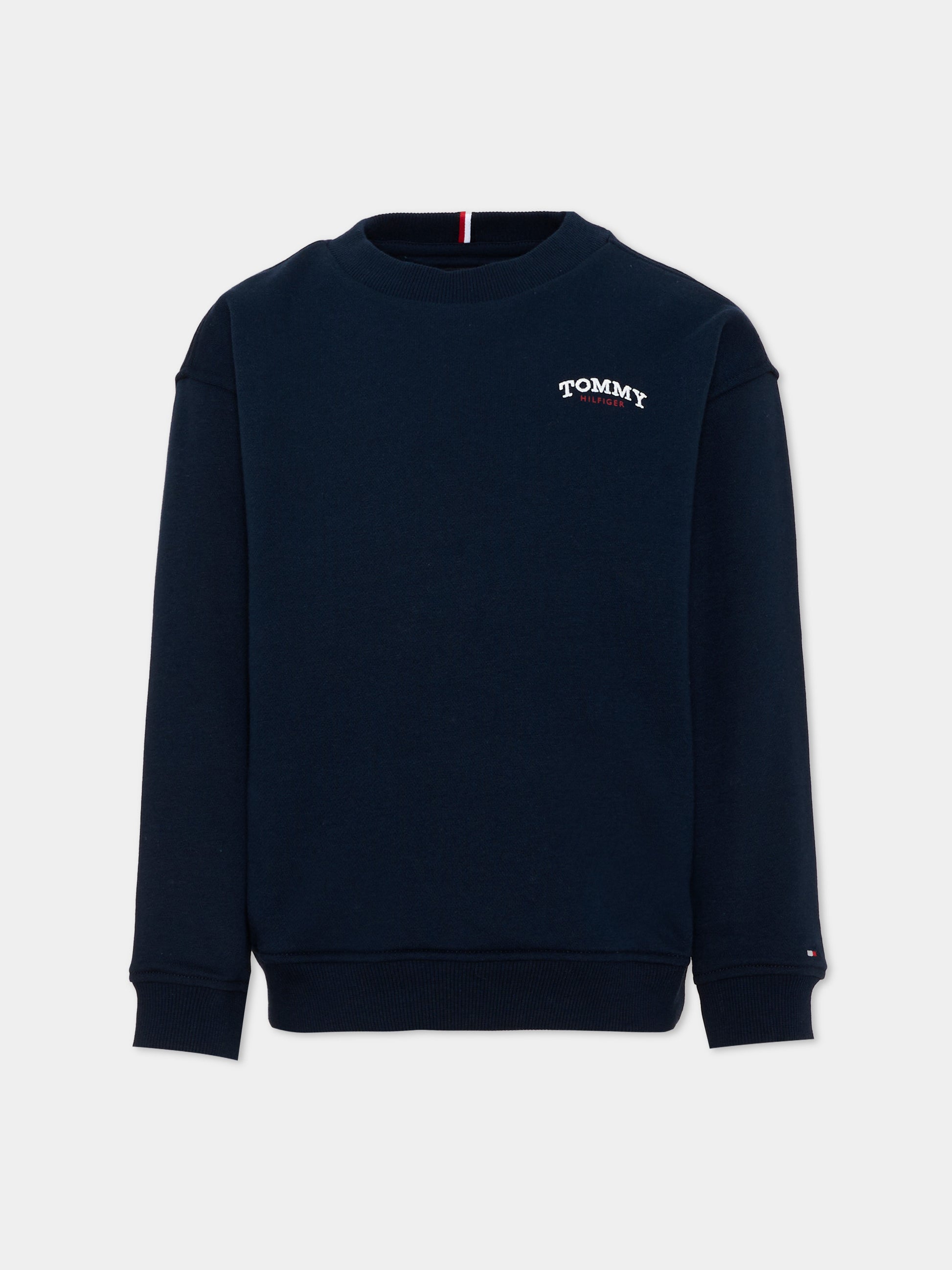 Felpa blu per bambino con ricamo Tommy,Tommy Hilfiger Junior,KB0KB10255 C1G