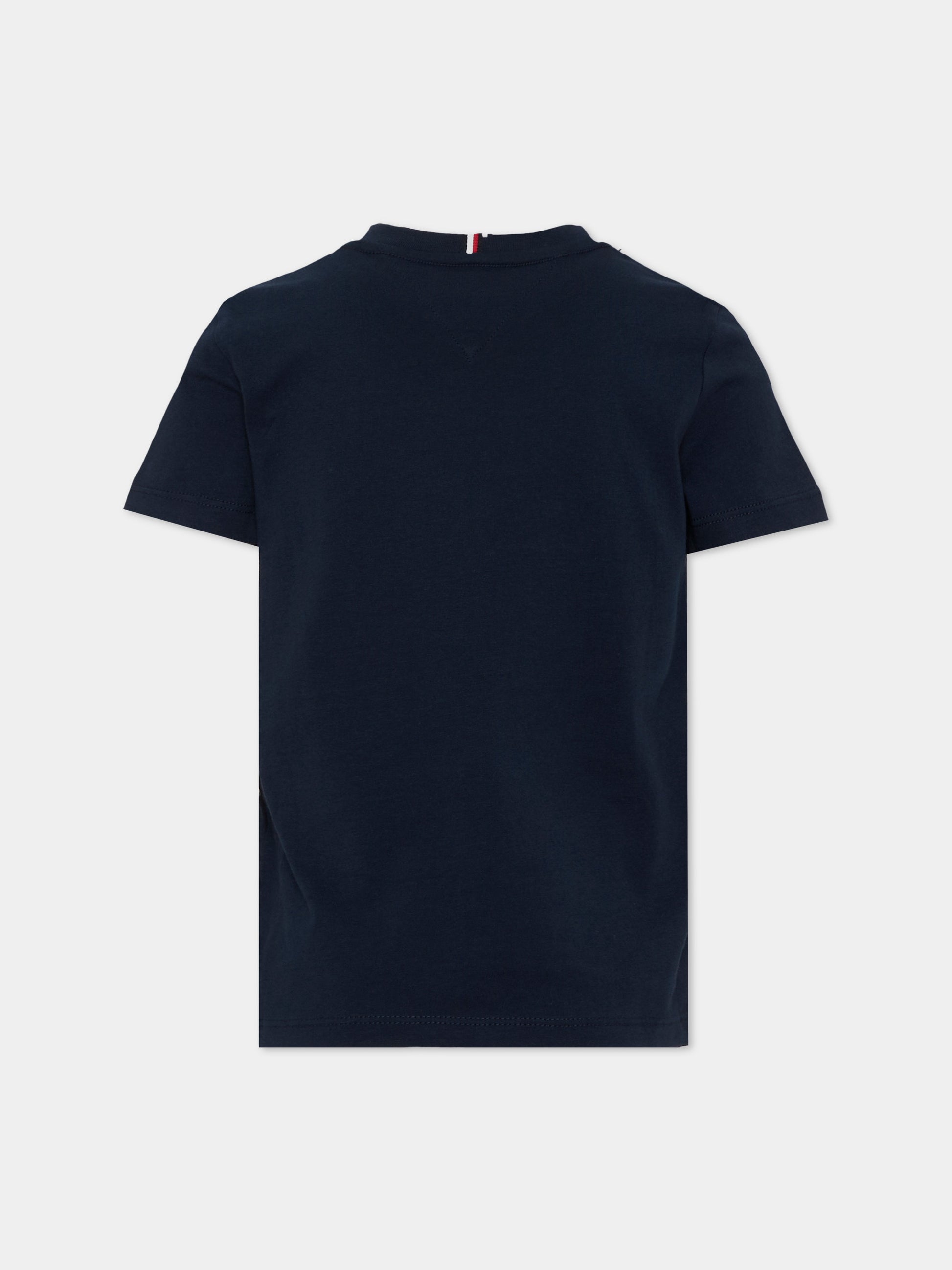 T-shirt a manica corta blu per bambino logo,Tommy Hilfiger Junior,KB0KB10277 C1G