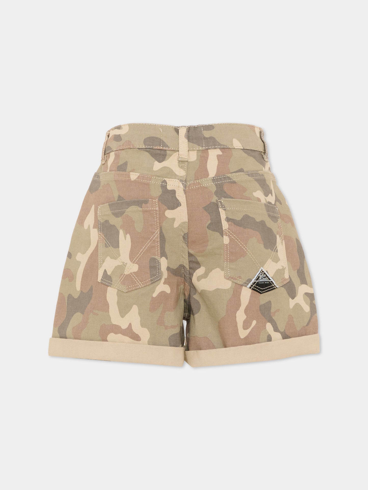 Pantaloni multicolor per bambina camouflage,Roy Roger's Kids,RG182 0 6BVM