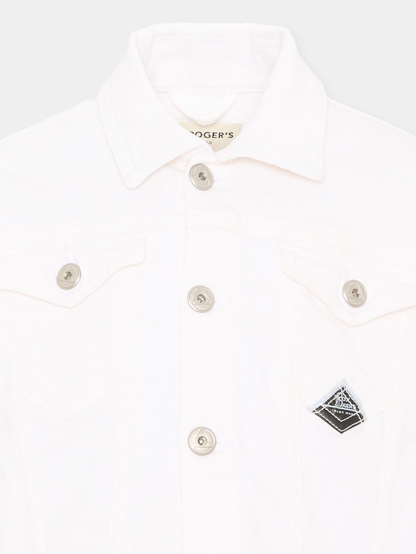 Giubbotto Di Jeans bianco per bambino con logo,Roy Roger's Kids,RG111 0 113