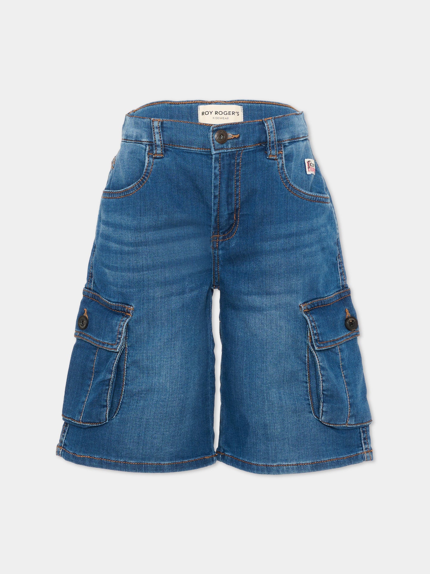 Shorts denim per bambino cargo,Roy Roger's Kids,RG142 0 7023