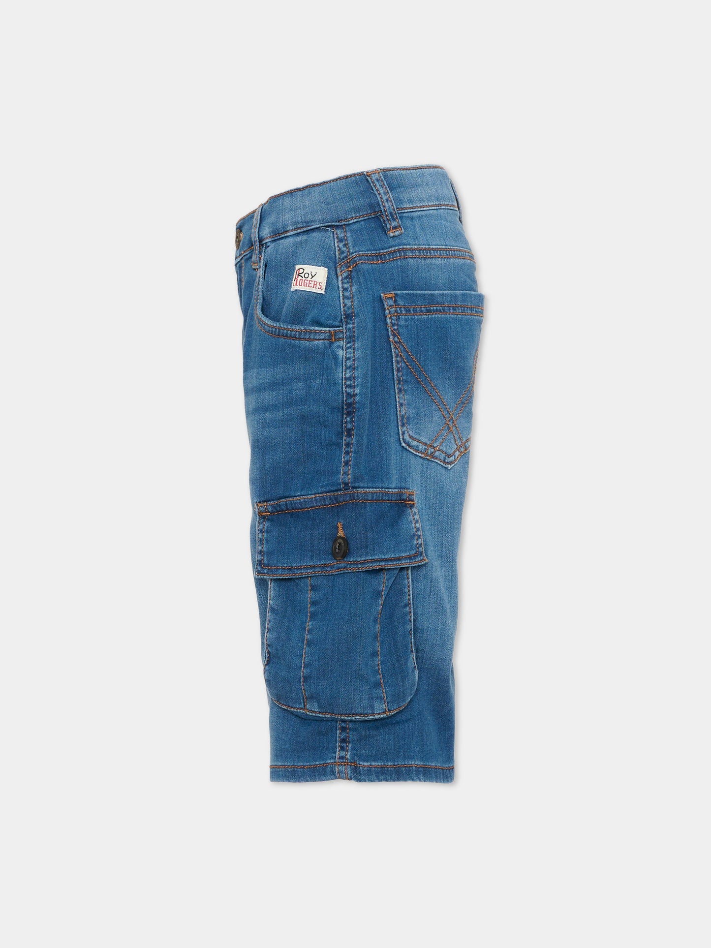 Shorts denim per bambino cargo,Roy Roger's Kids,RG142 0 7023