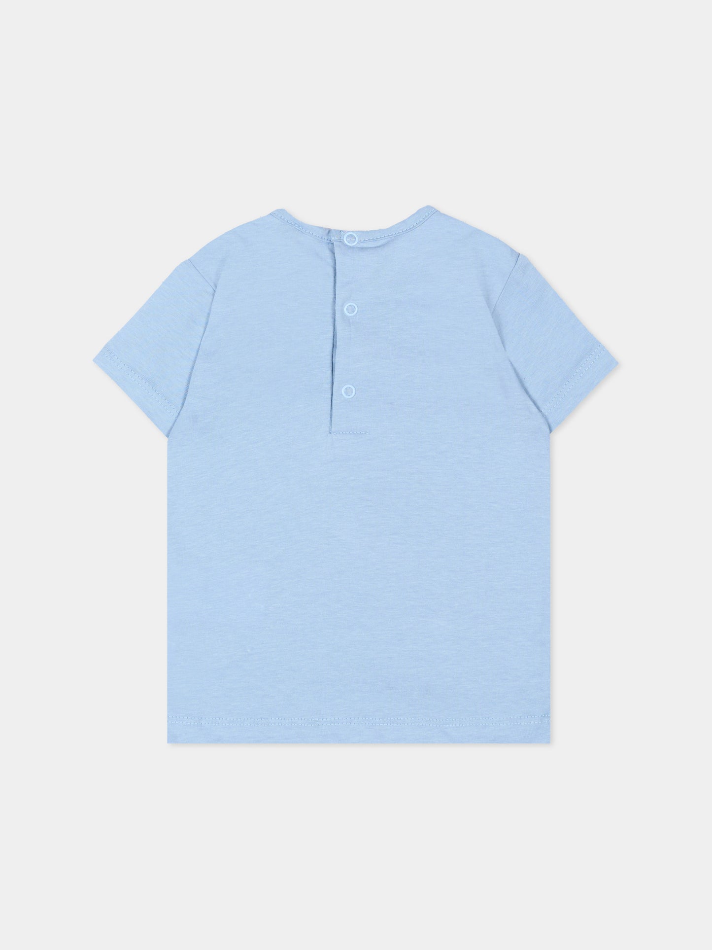 T-shirt a manica corta azzurra per neonato taschino,Roy Roger's Kids,RG188 0 3814