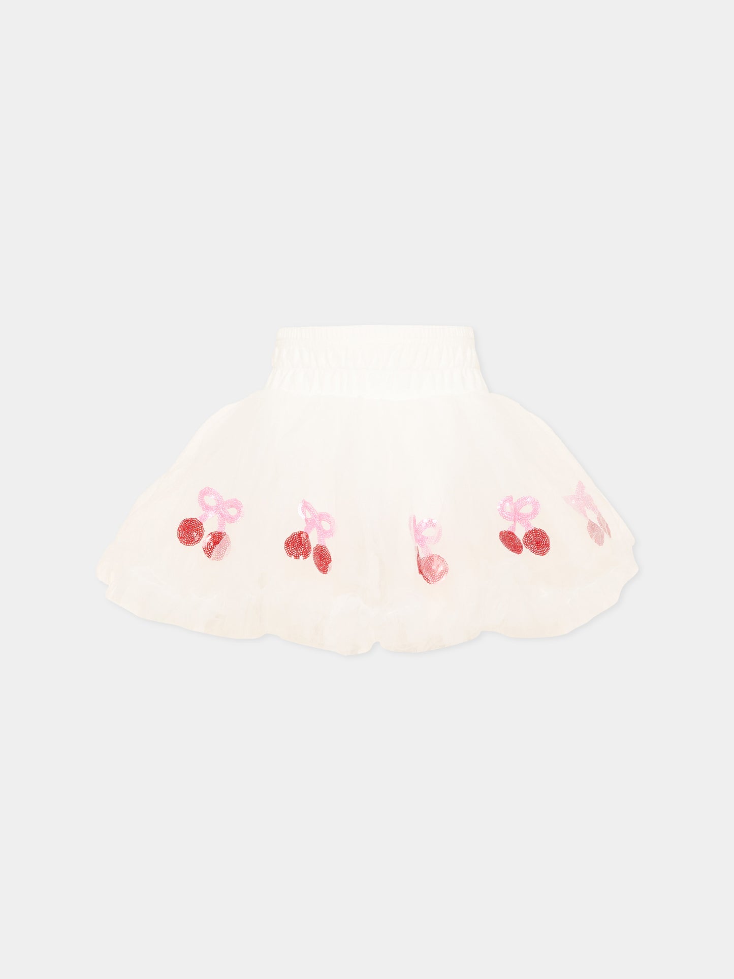 Gonna bianca con ciliegie per bambina,Poco Blush,SS26270
