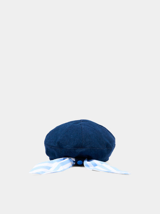 Cappello blu per bambina con fiocco,Poco Blush,SS262A06