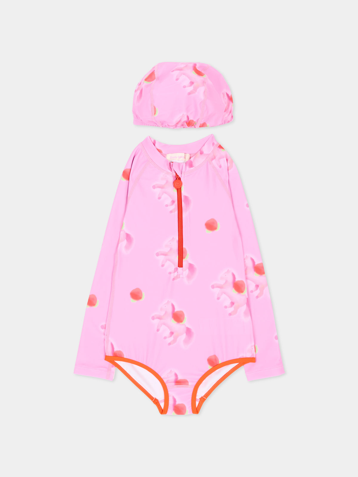 Costume intero rosa per bambina con pony,Poco Blush,SS264105