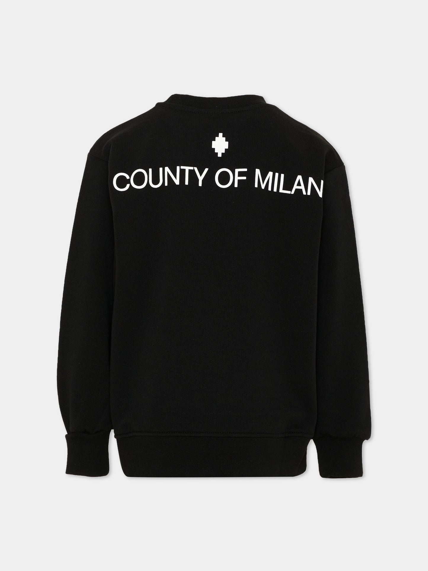Felpa nera per bambino con lince,County Of Milan Kids,S6CMJBSW054 110